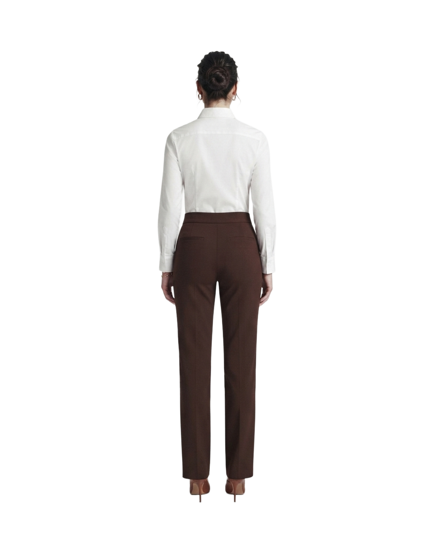 Pantalón cafe de vestir con pretina