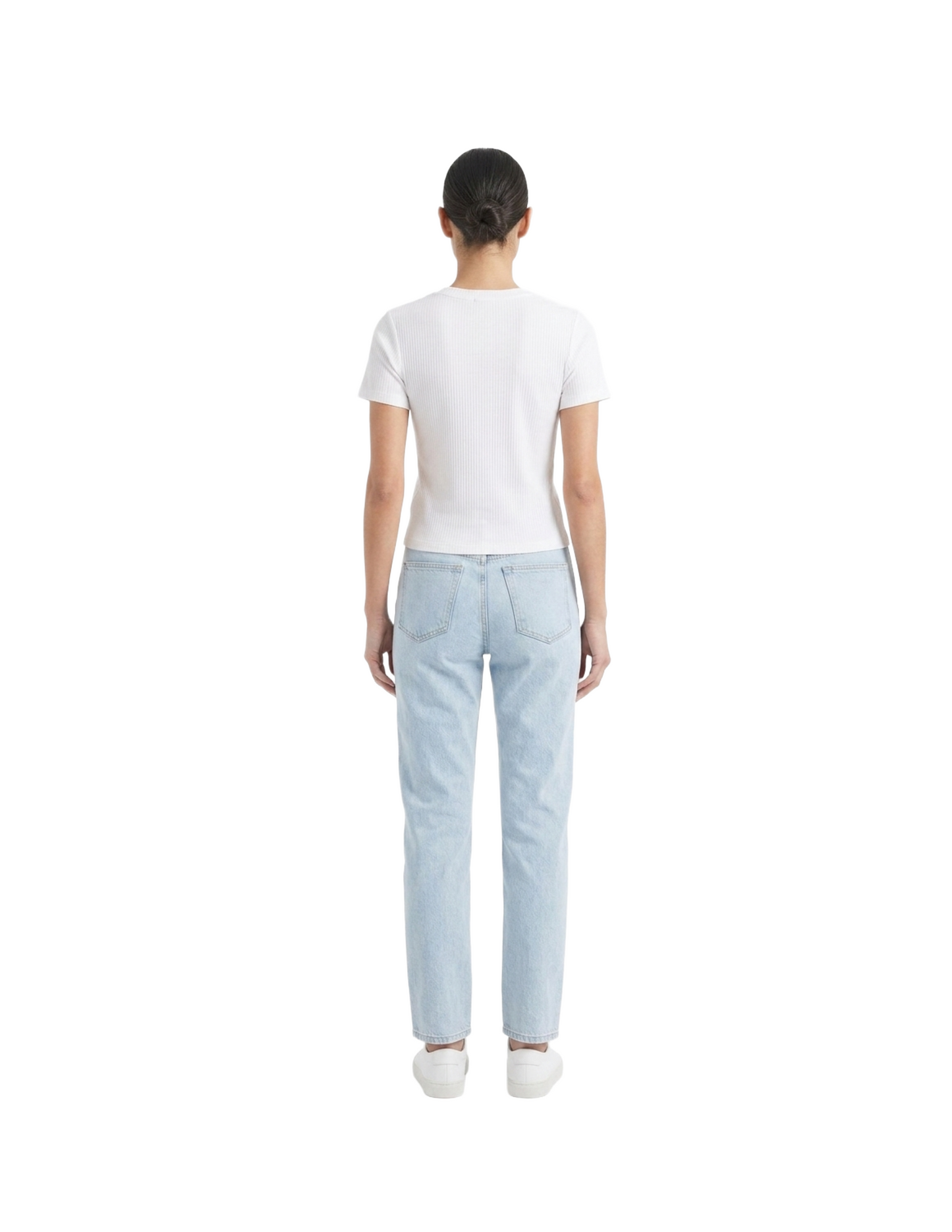 Crop top blanco acanalado