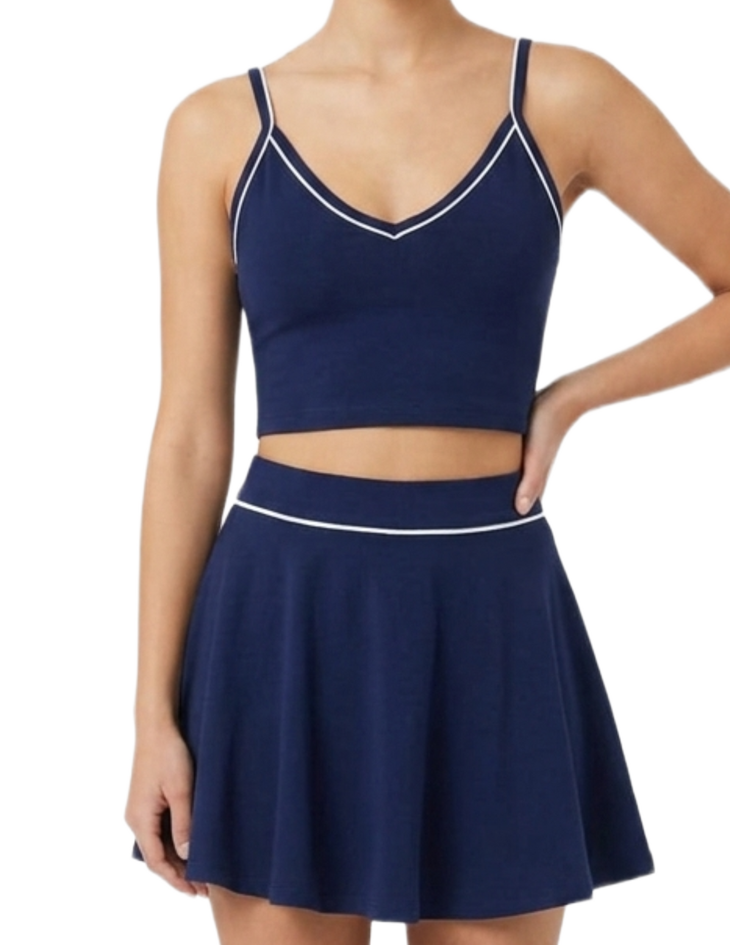 Conjunto deportivo azul de dos piezas