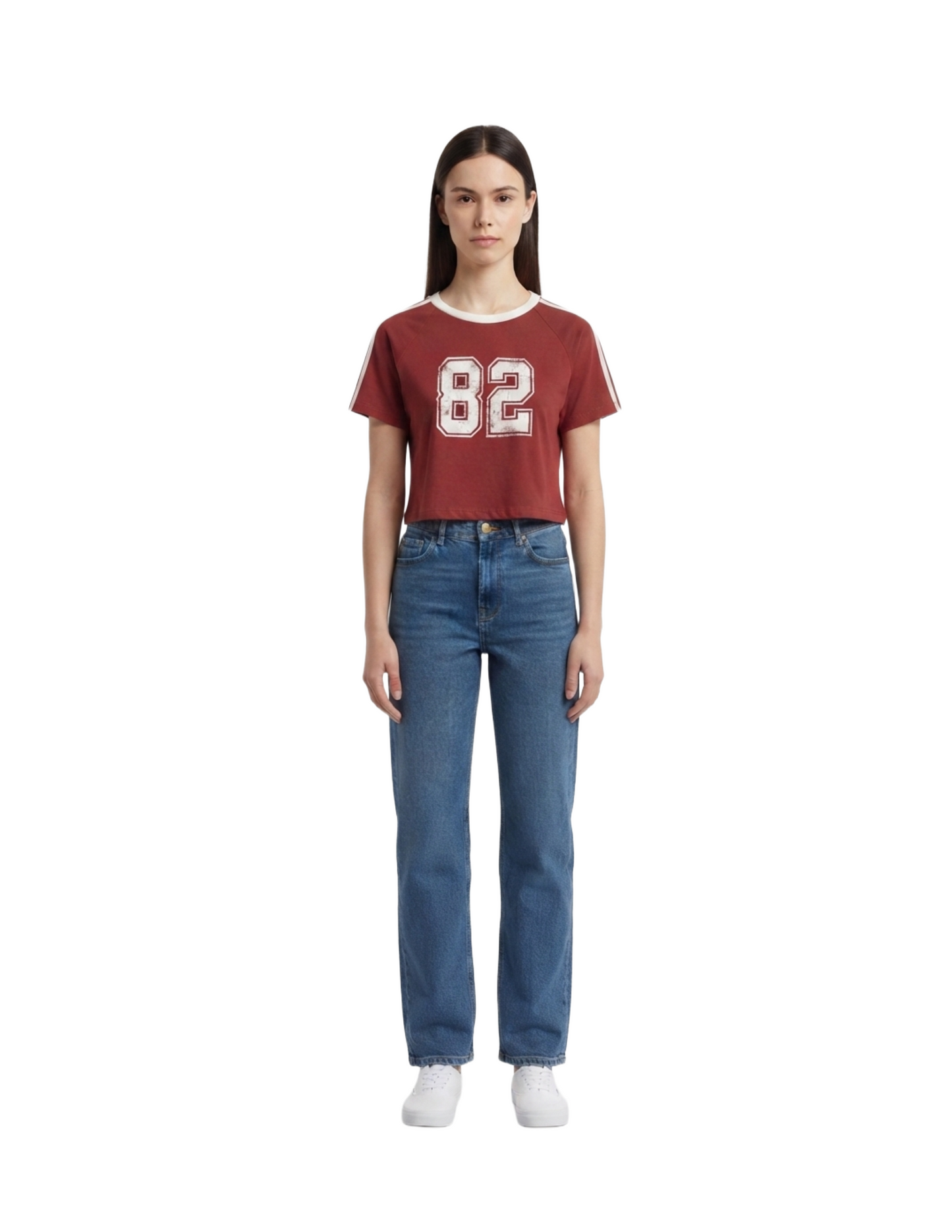 Blusa roja sport con numero en pecho