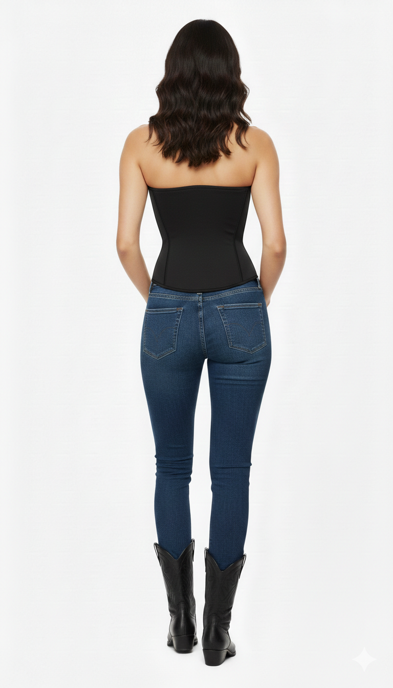 Corset negro con varillas