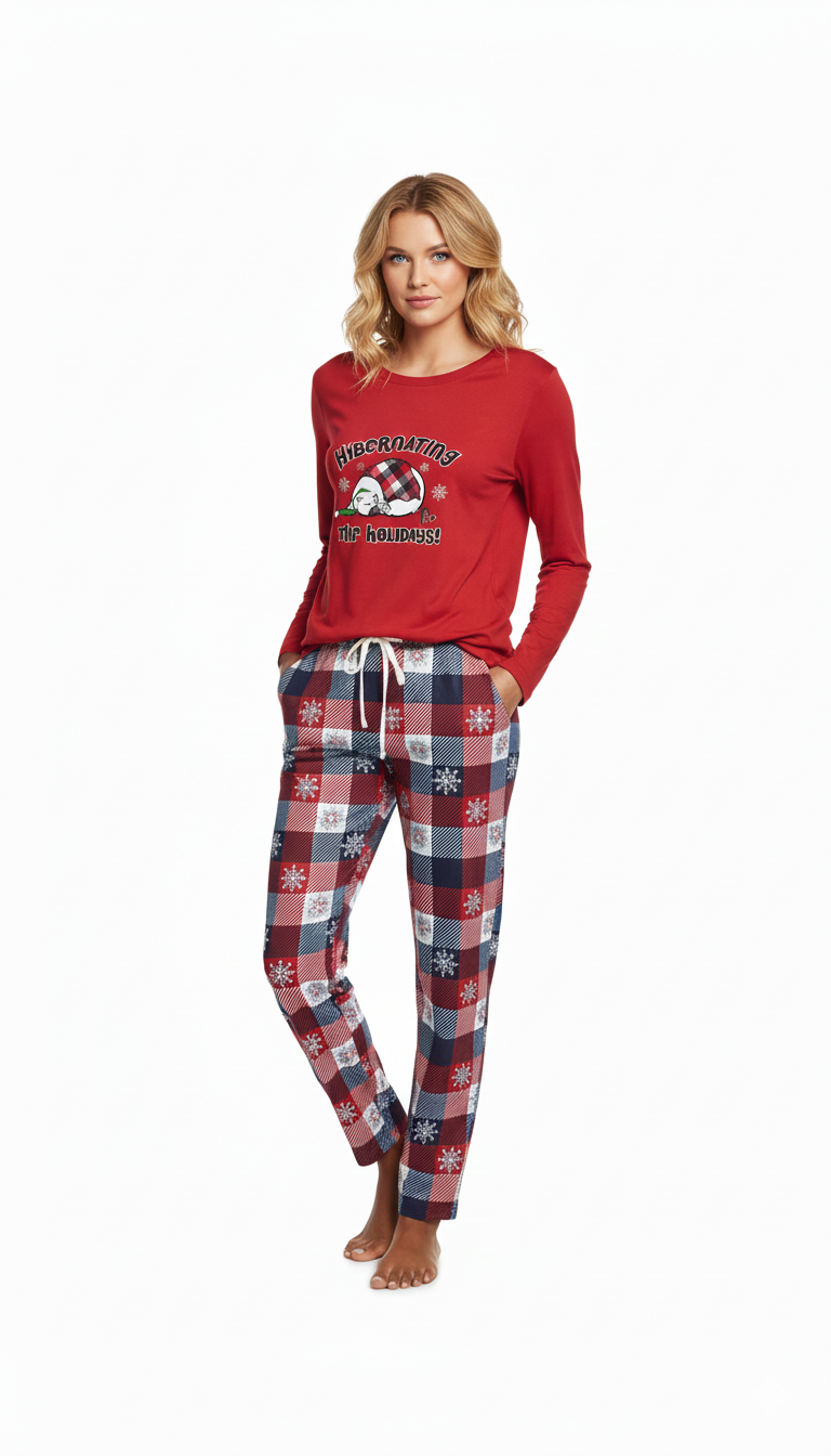 Conjunto de pijama de dos piezas navideña