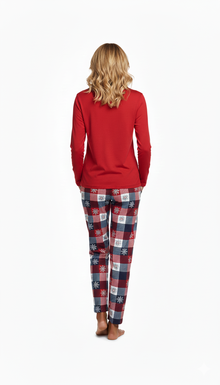 Conjunto de pijama de dos piezas navideña