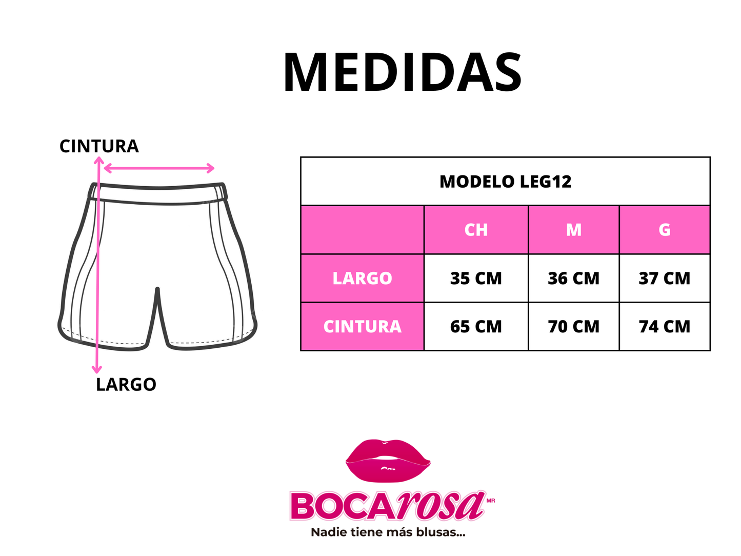 Short rosa entallado con efecto push up