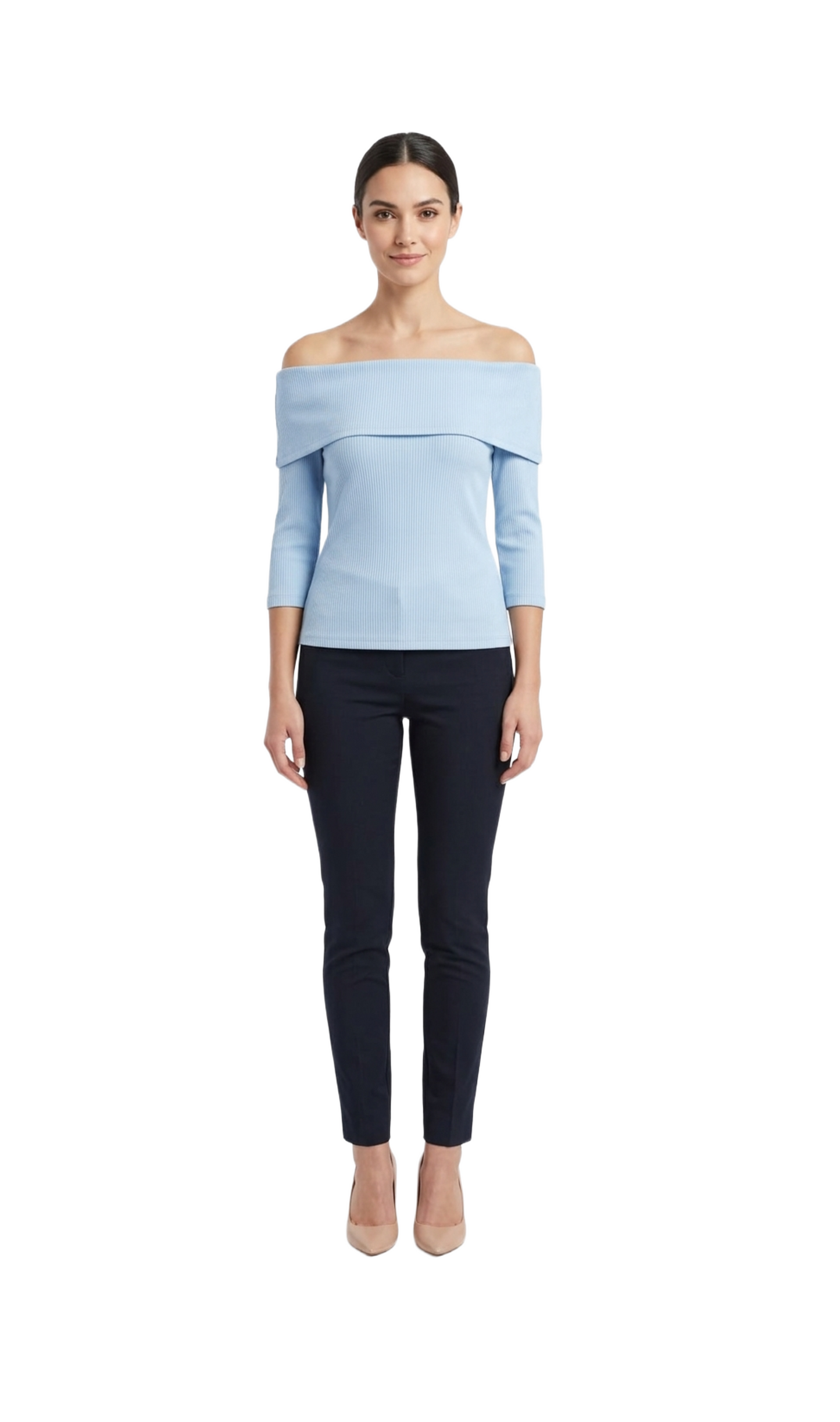 Blusa con hombro descubierto manga larga