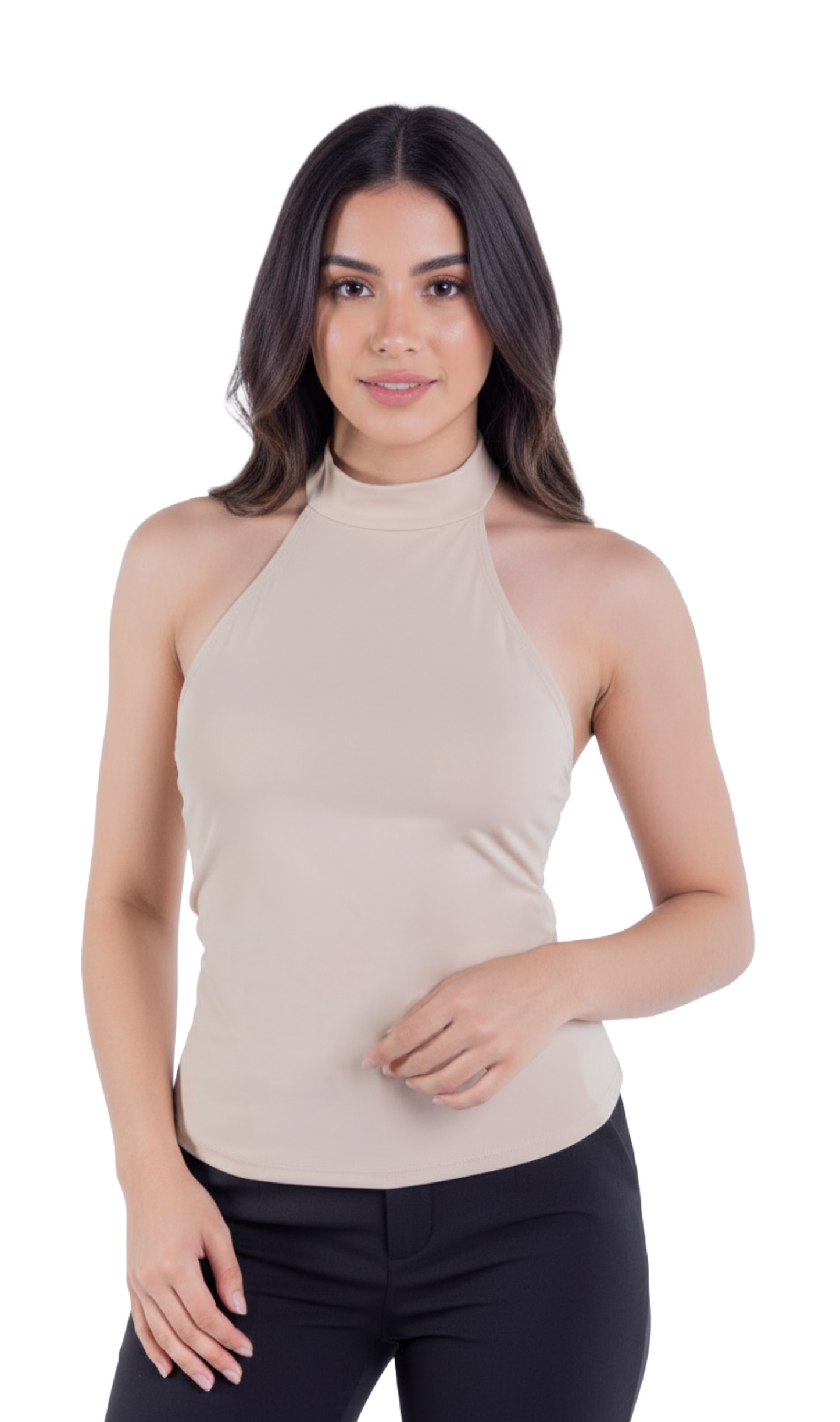 Top estilo halter con amarre en cuello