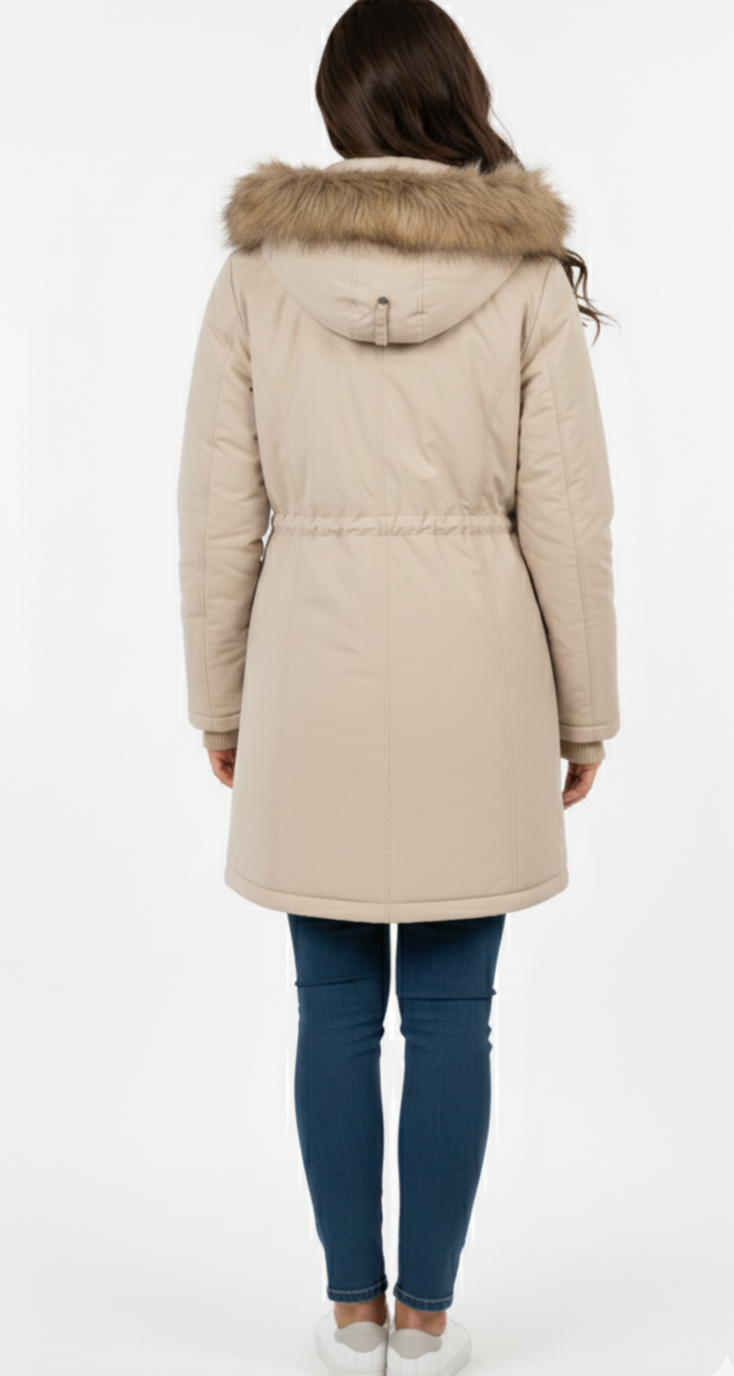 Chamarra beige tipo cazadora con peluche interno