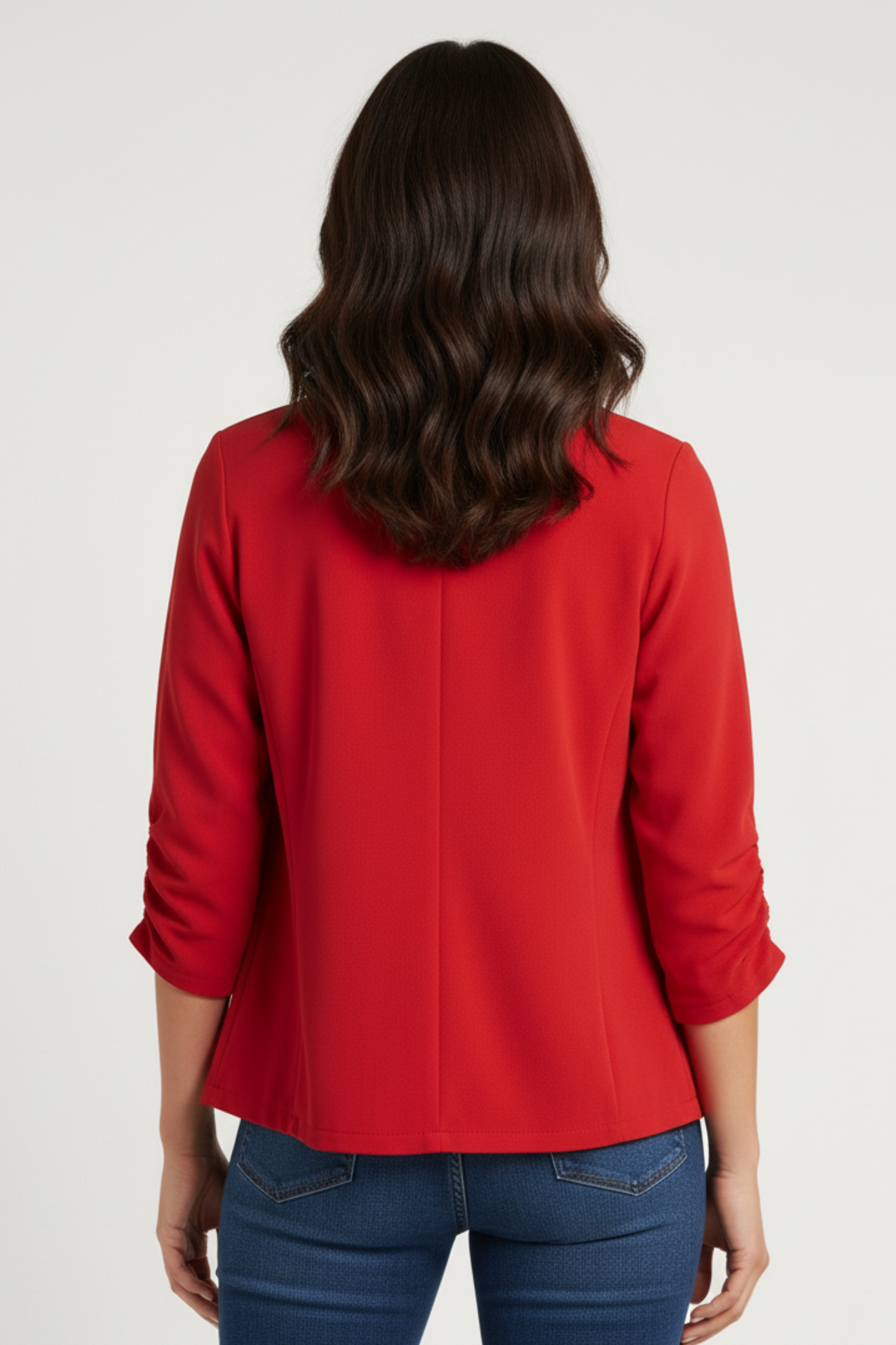 Blaser rojo con solapas abierto