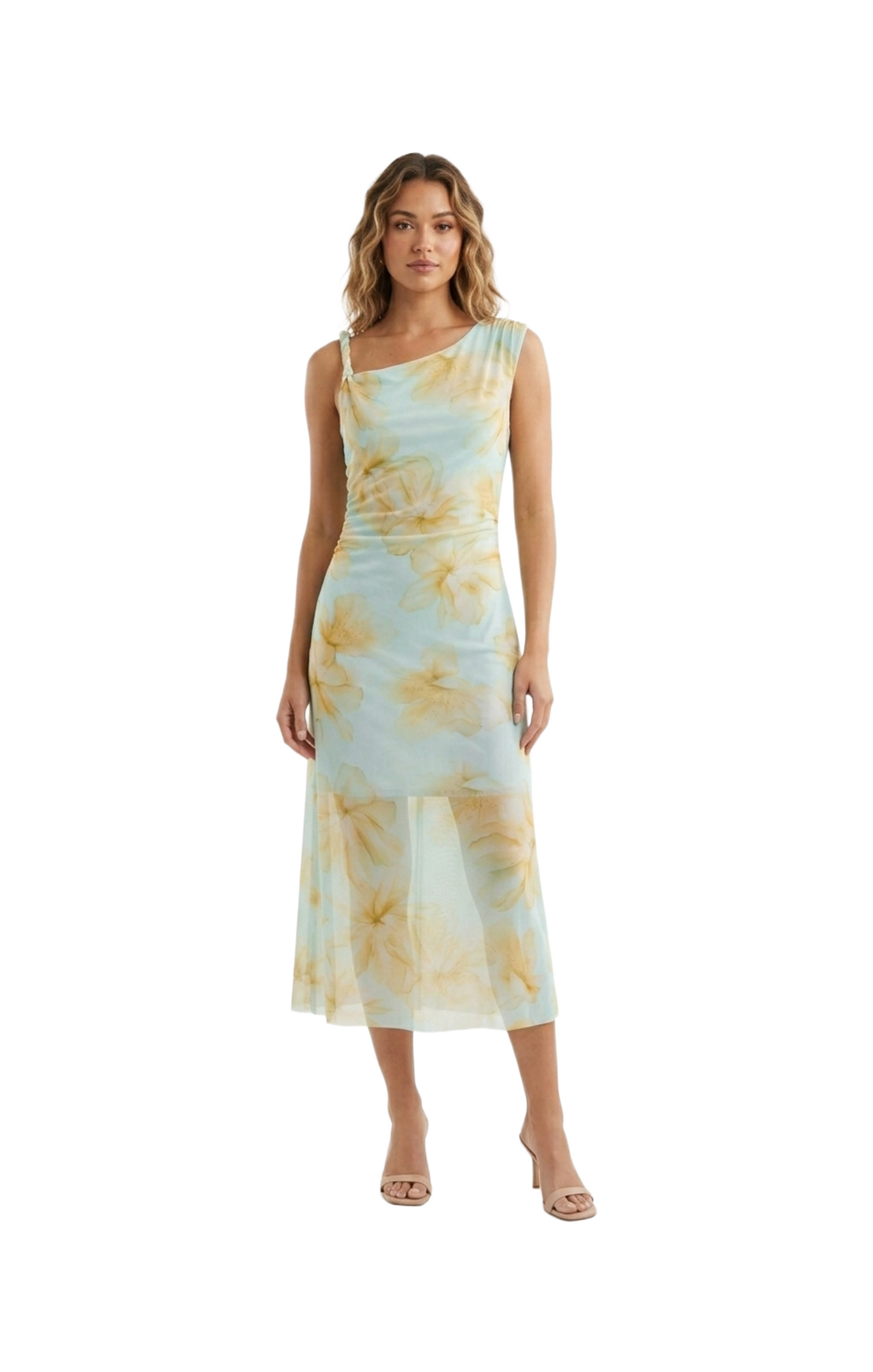 Vestido mesh con estampado floral