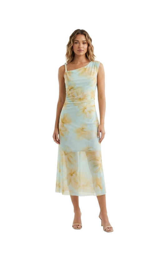 Vestido mesh con estampado floral