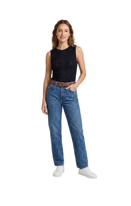 Blusa negra tipo crochet