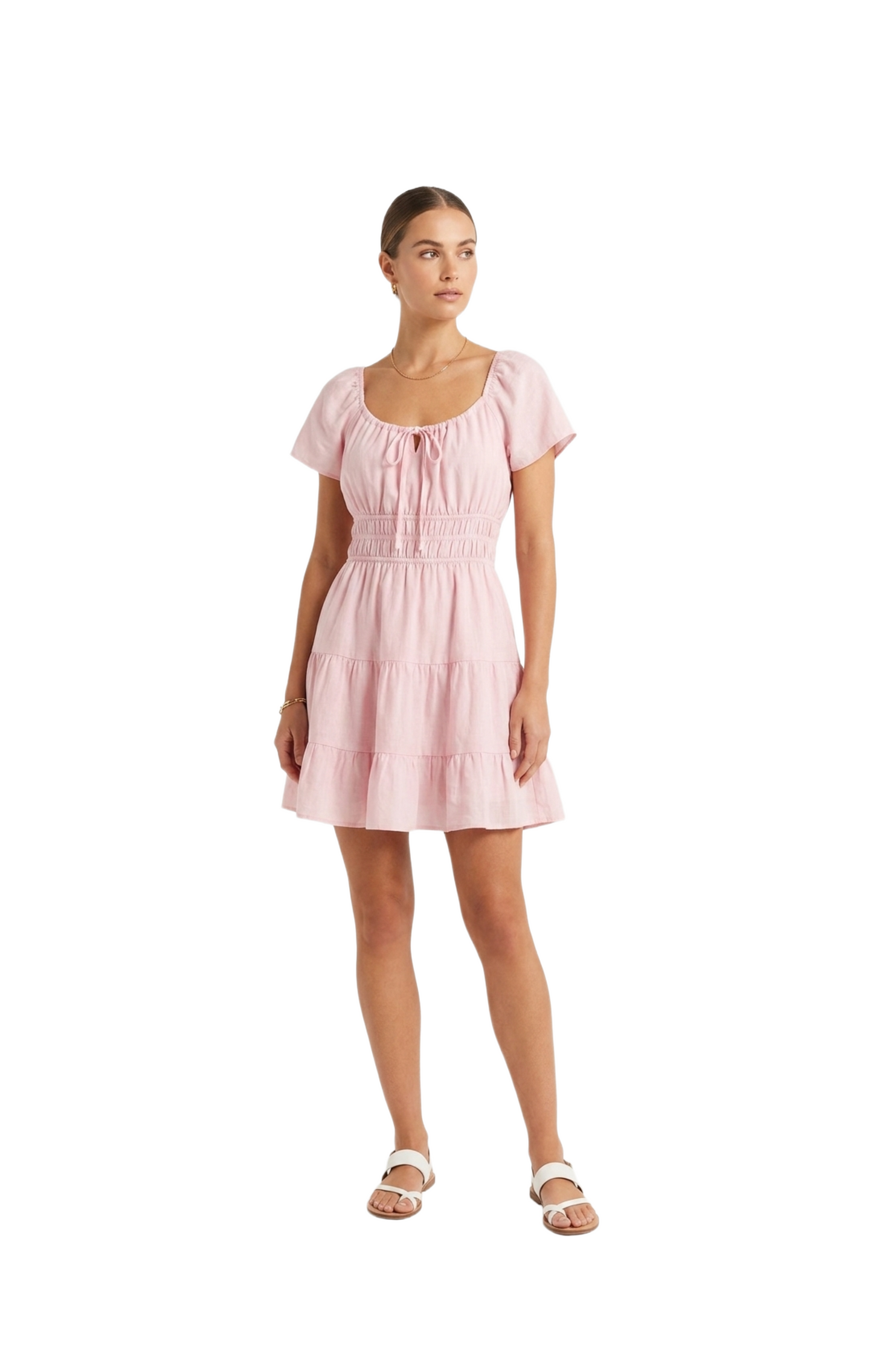 Vestido campesino salmon