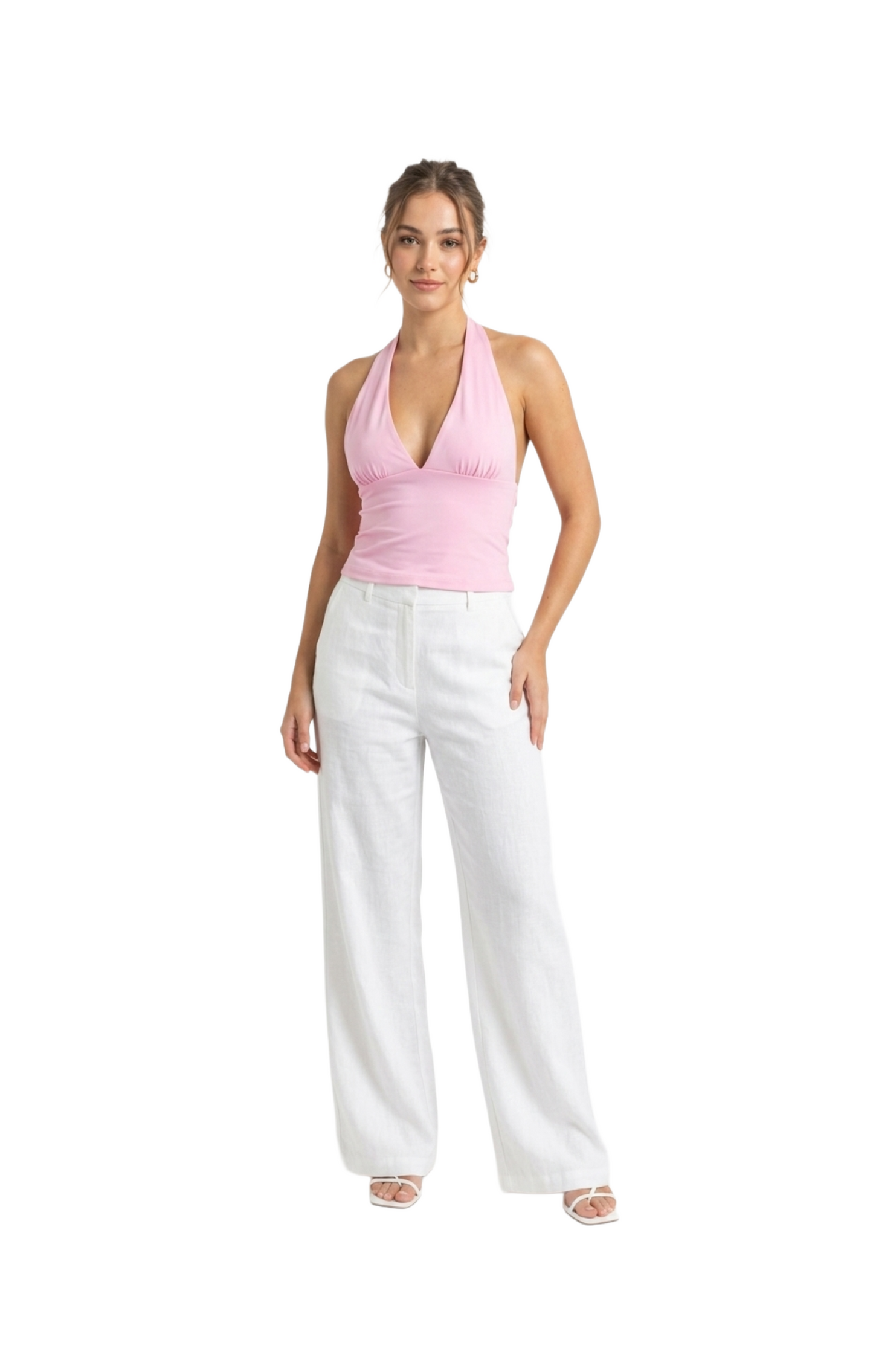 Top estilo halter con escote