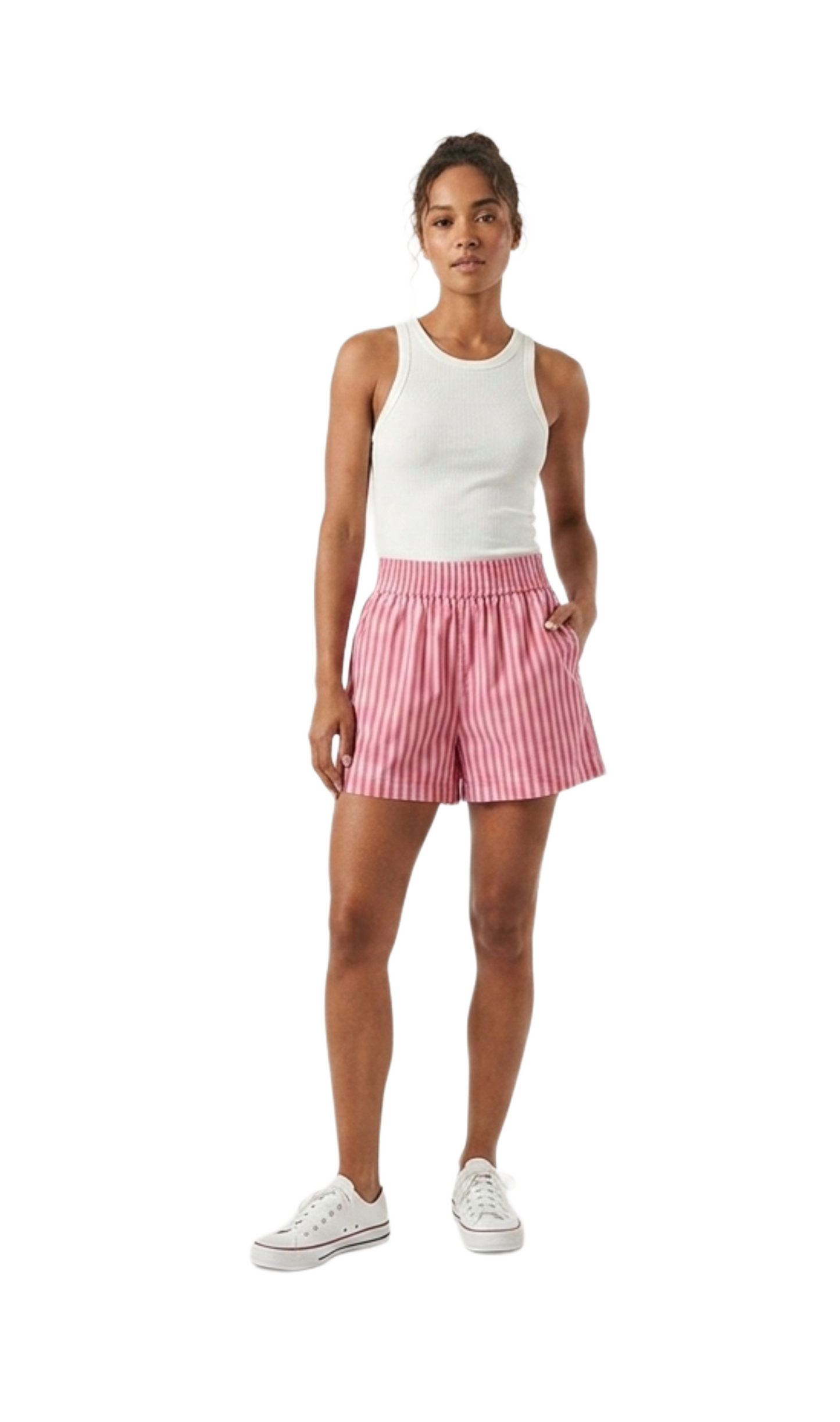 Short a rayas rosa con fiuscha economico