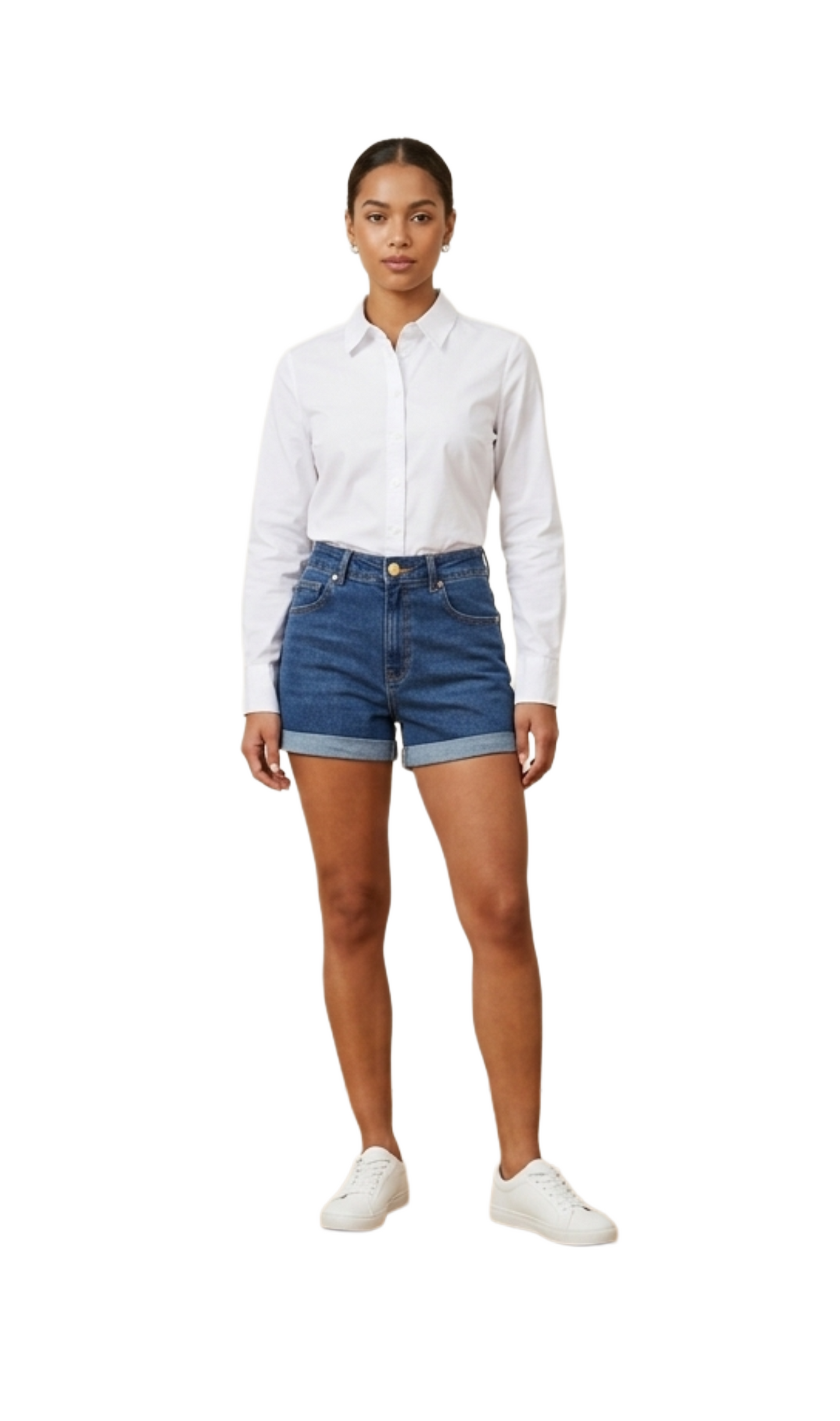 Short de mezclilla con dobladillo