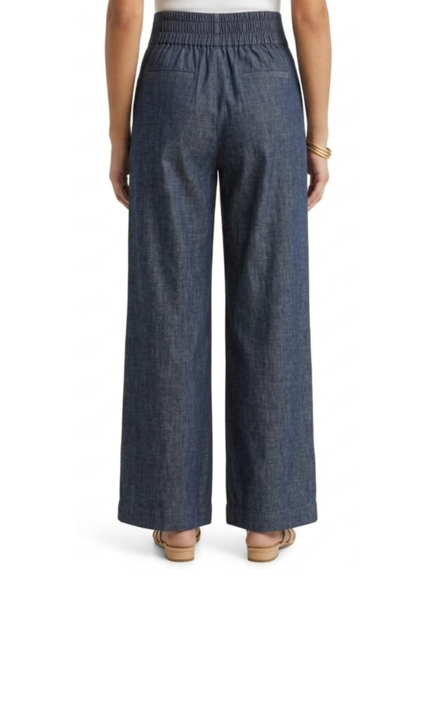 Palazo imitación de mezclilla con pinzas