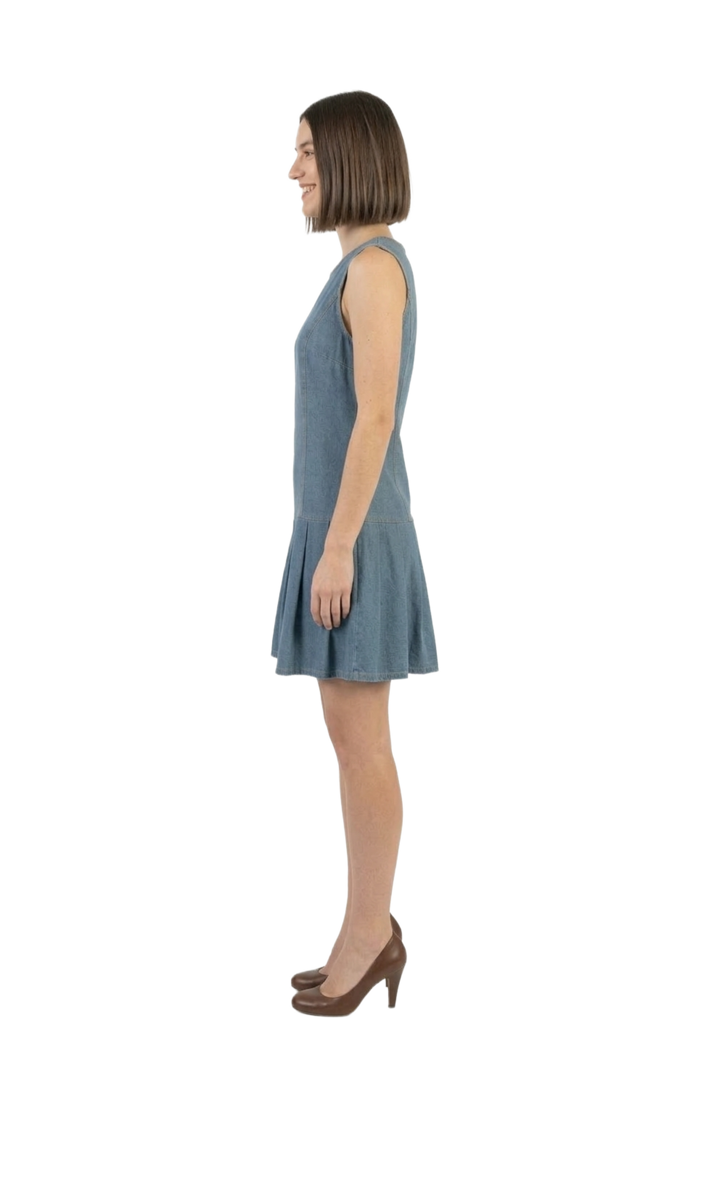 Vestido de mezclilla con falda tableada