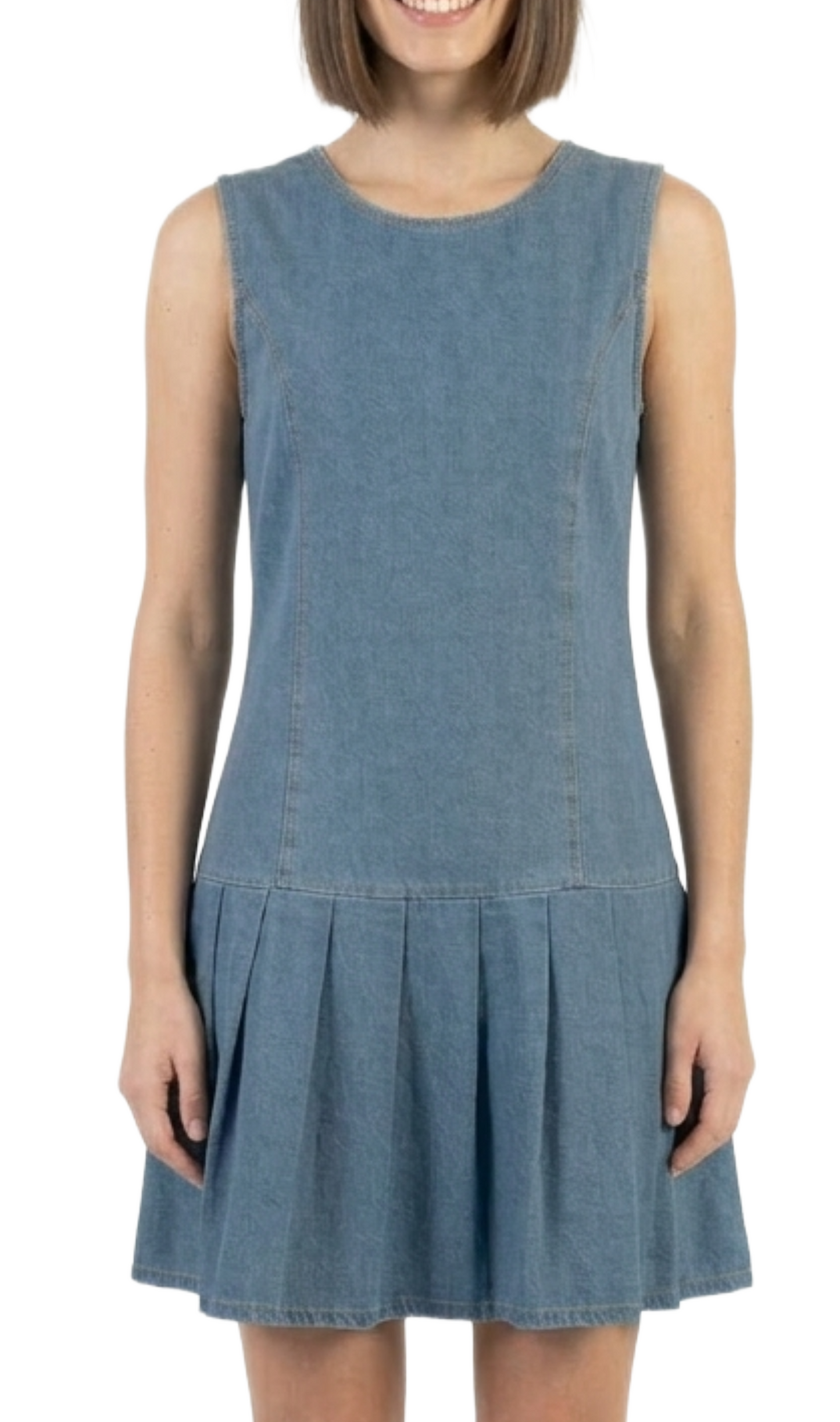 Vestido de mezclilla con falda tableada