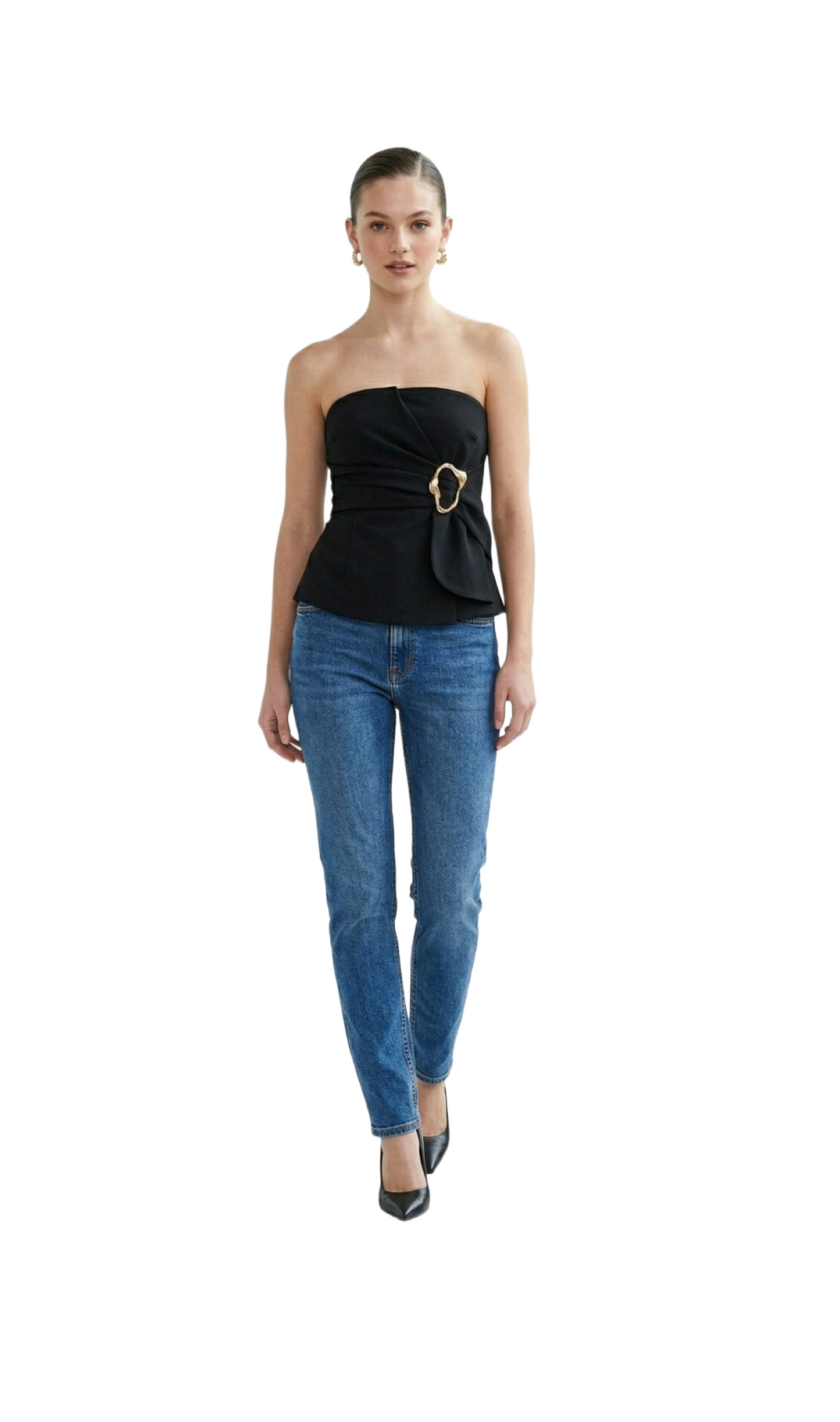crop top strapple negro