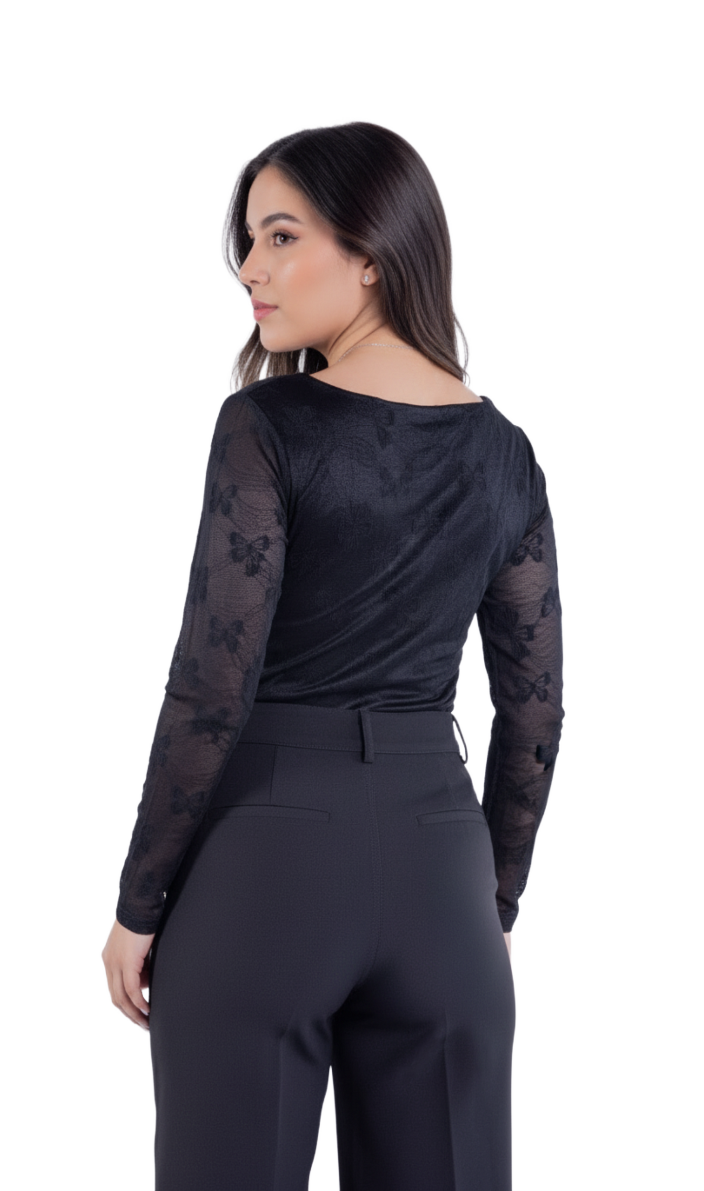 Pantiblusa negra de encaje negra