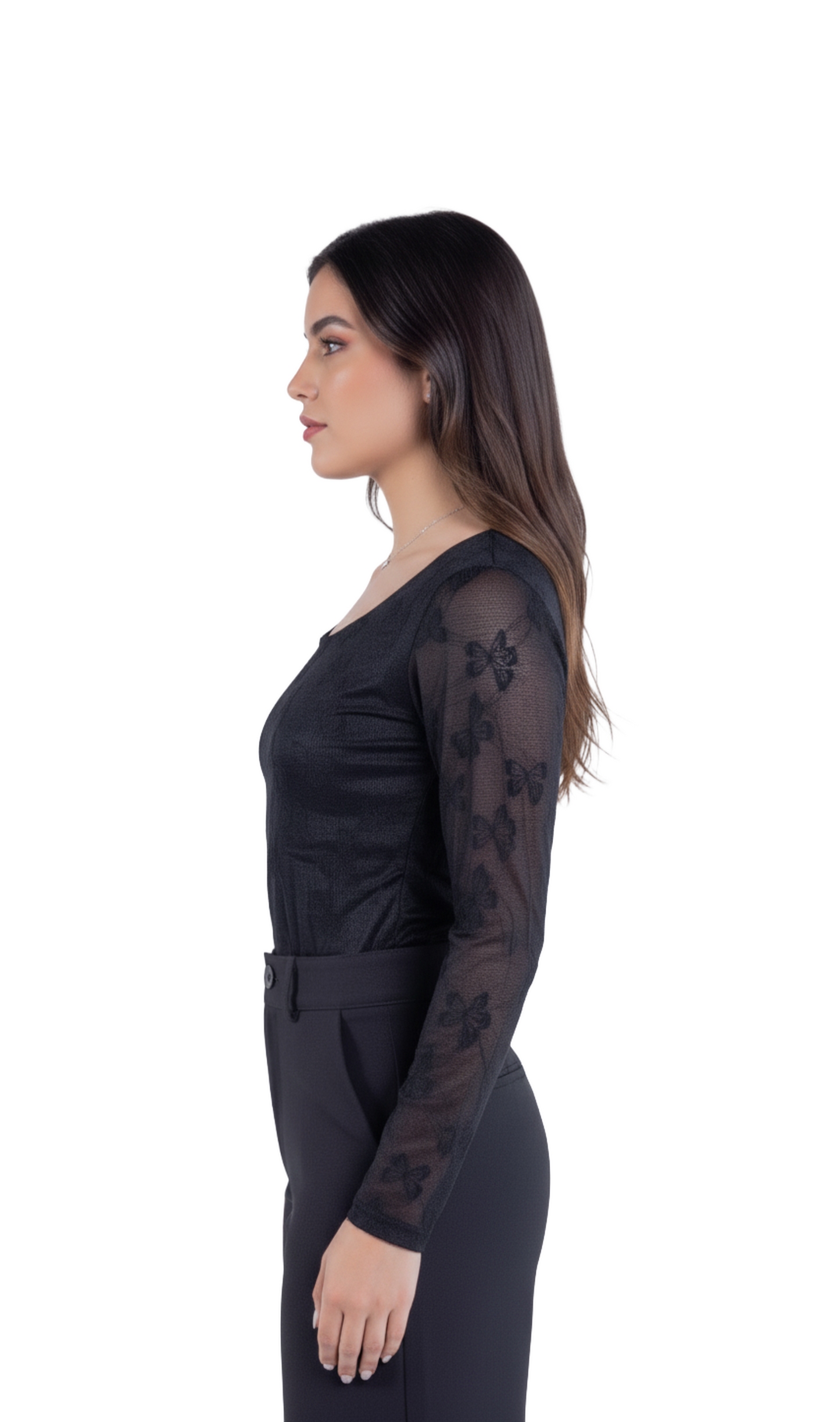 Pantiblusa negra de encaje negra