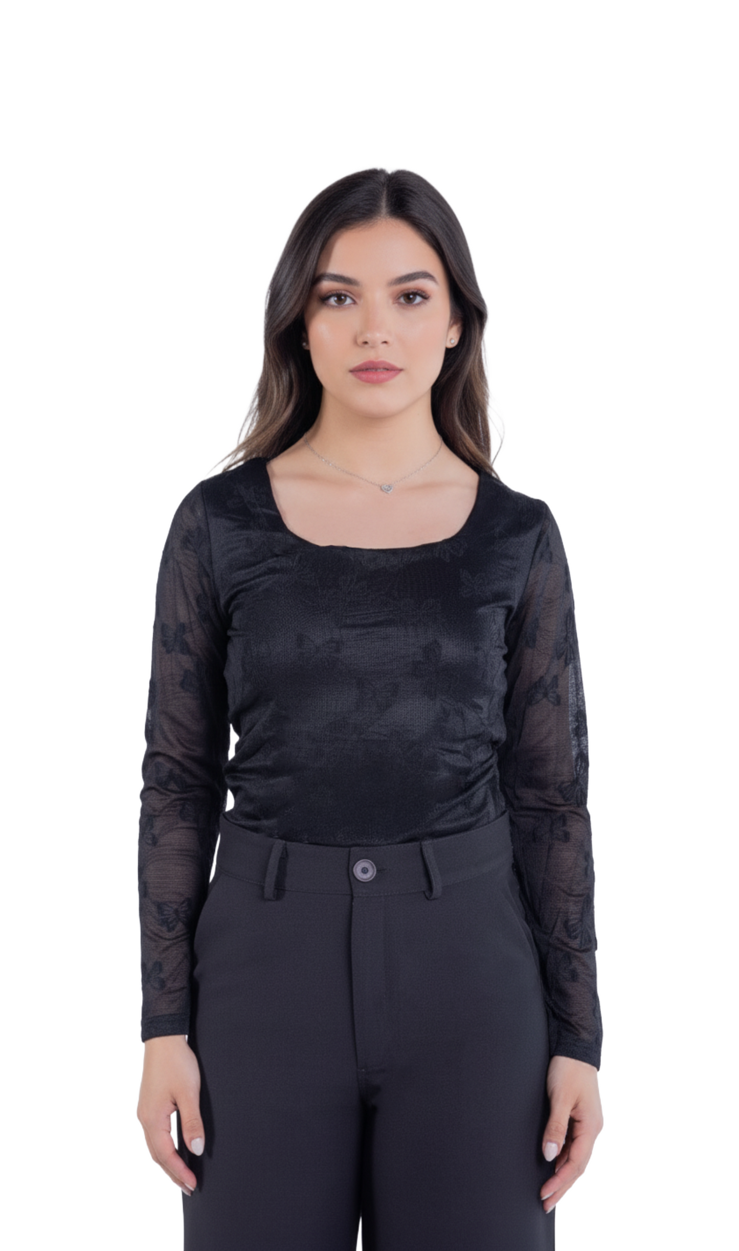 Pantiblusa negra de encaje negra