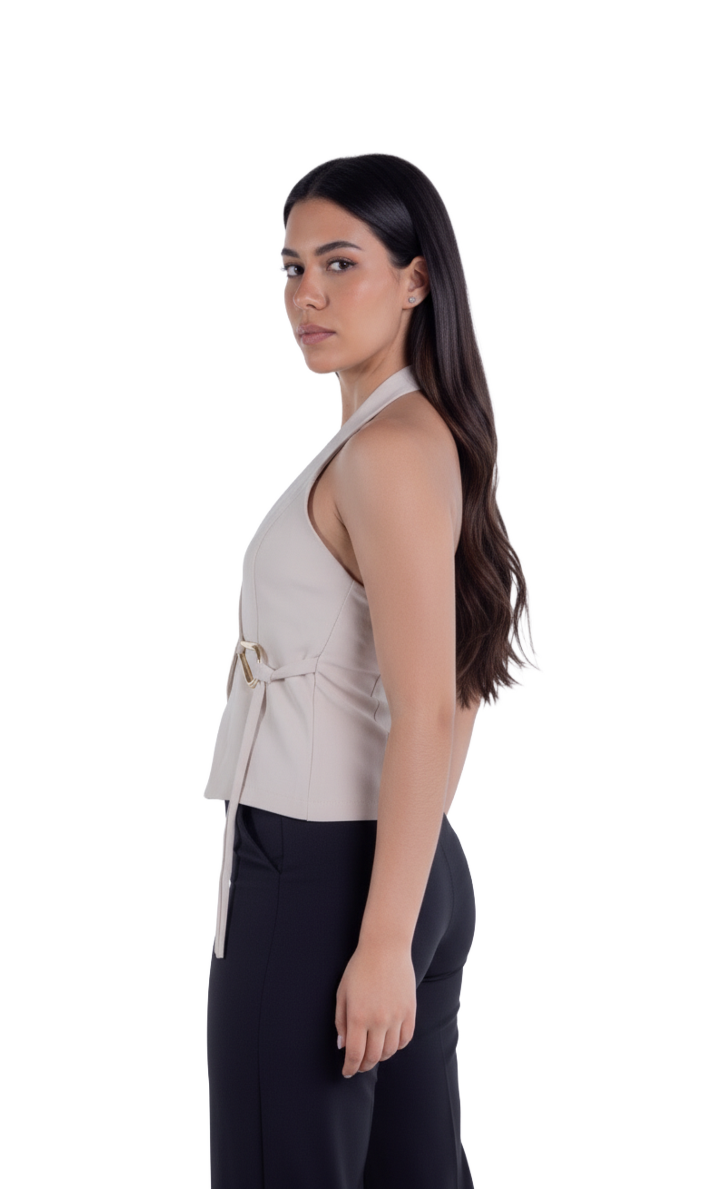 Top estilo halter con amarre en cuello