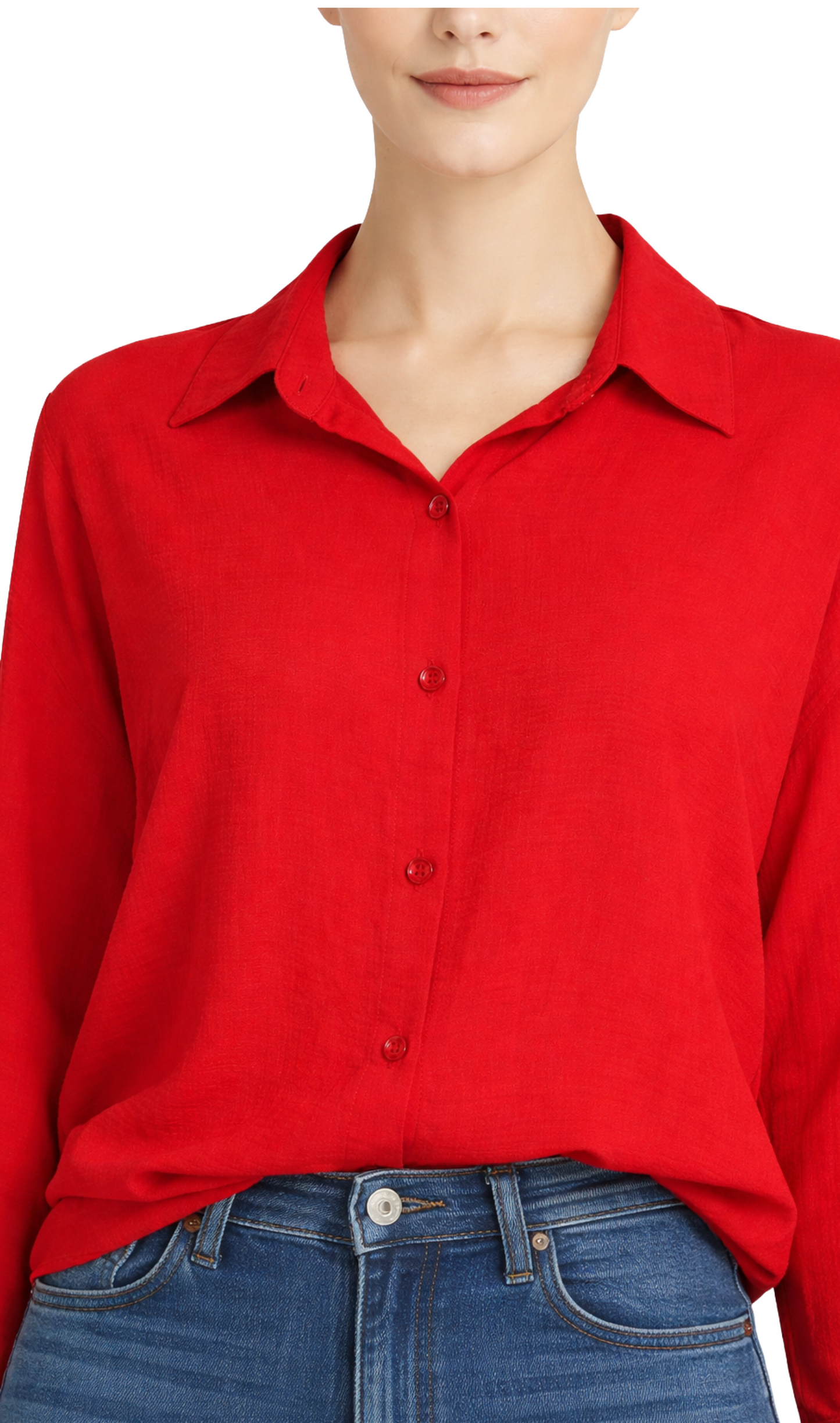 Blusa oversize de manga larga abotonada