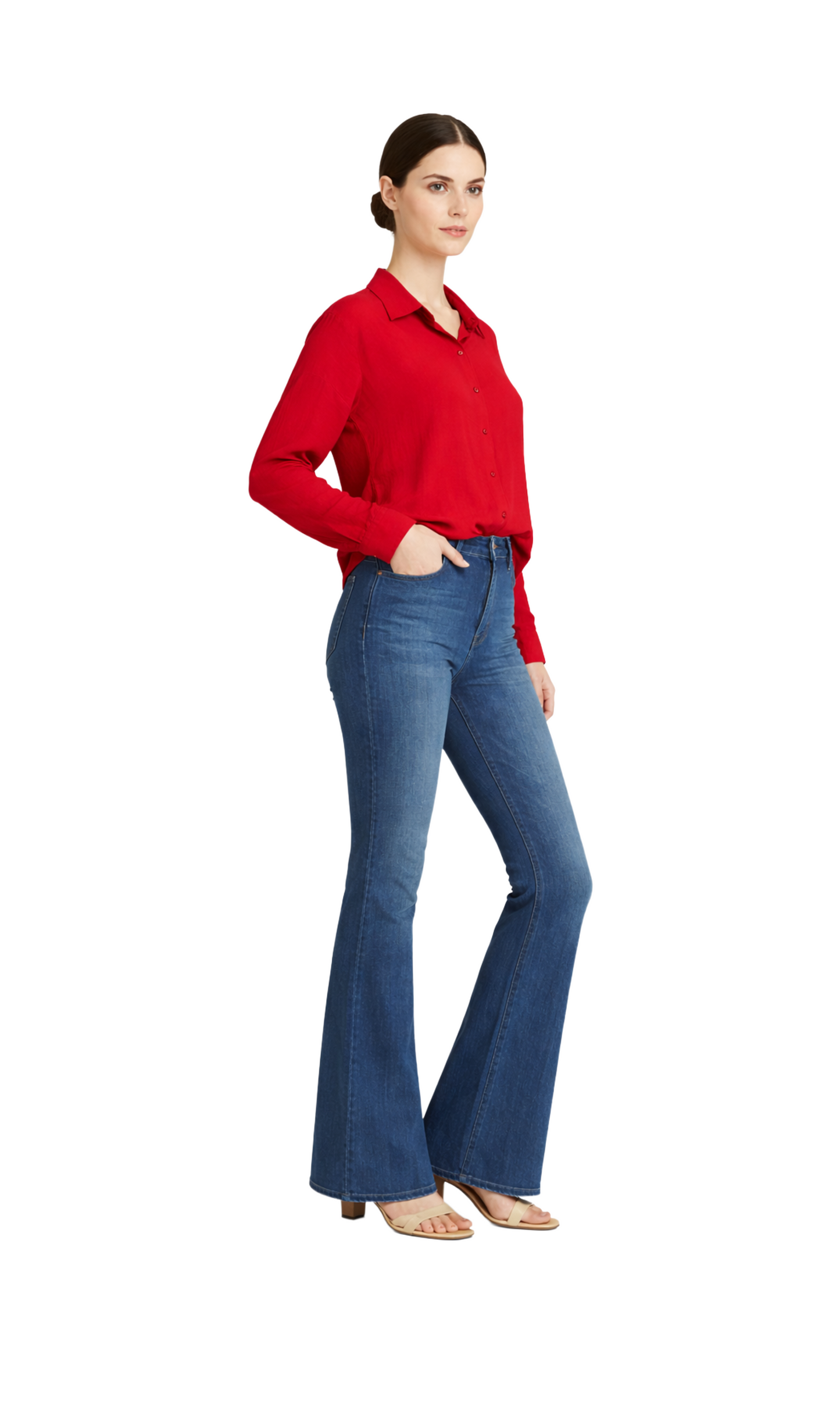 Blusa oversize de manga larga abotonada