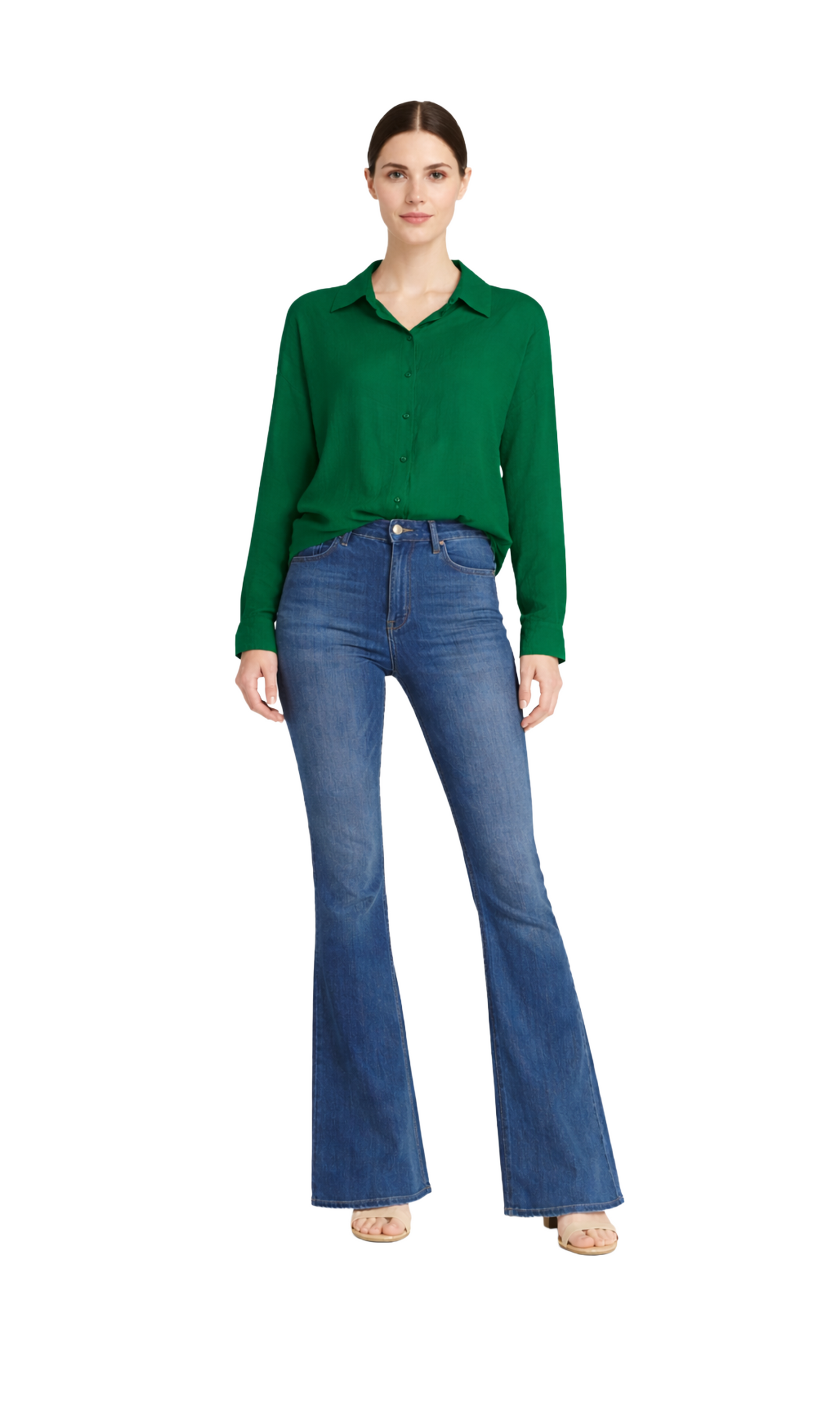 Blusa oversize de manga larga abotonada