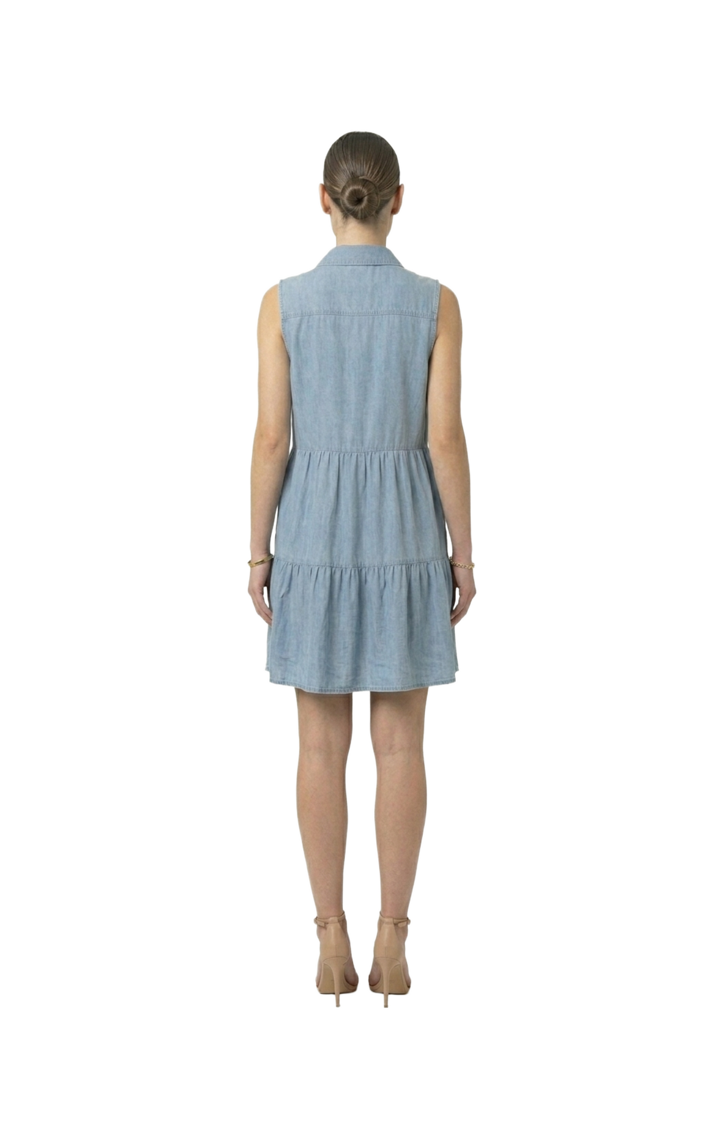 Vestido de mezclilla seccionado abotonado