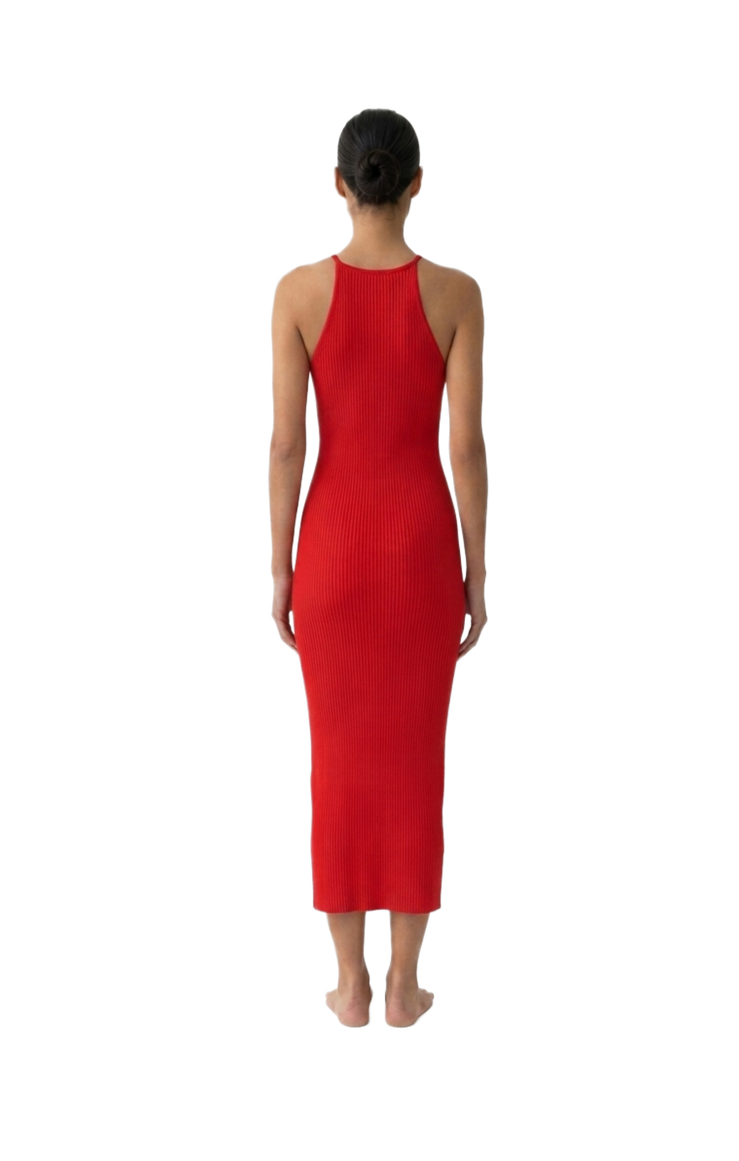 Vestido rojo acalanado de tirantes
