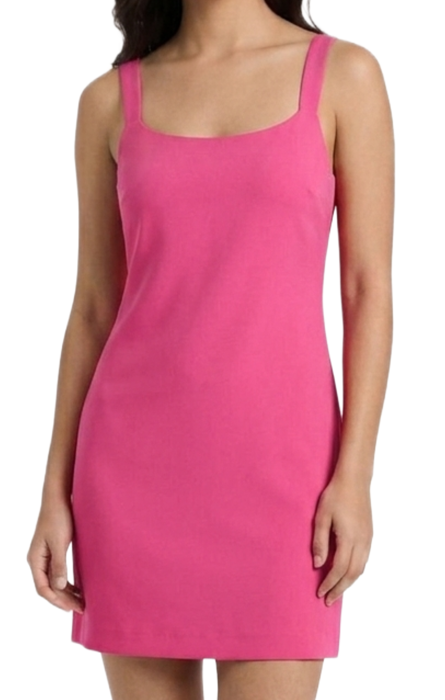 Vestido rosa fiucsha de tirantes liso