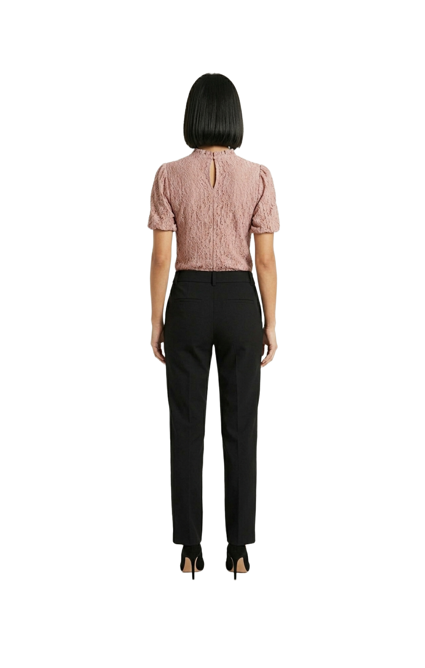 Blusa rosa plisada con manga tipo globo