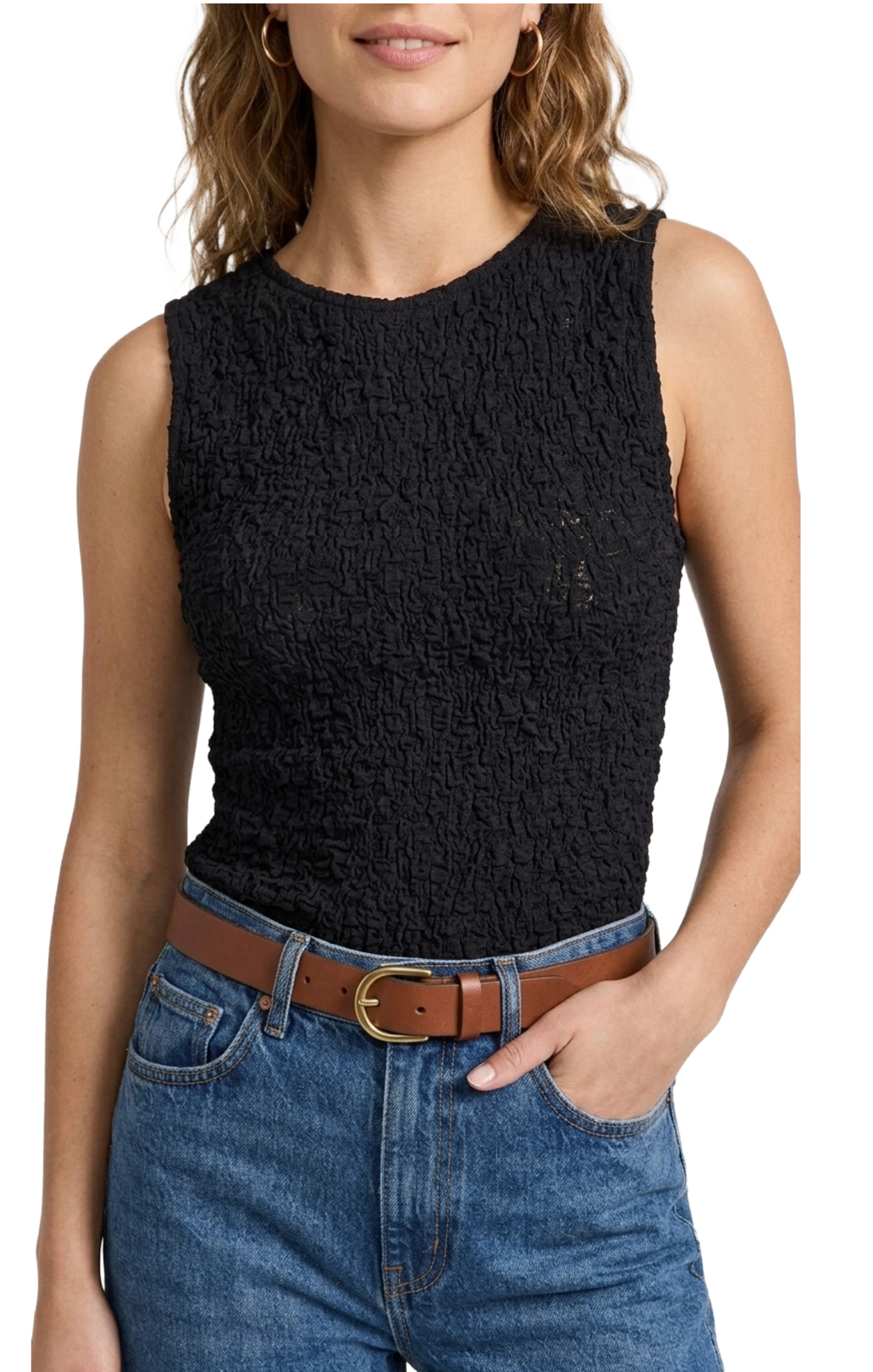 Blusa negra tipo crochet