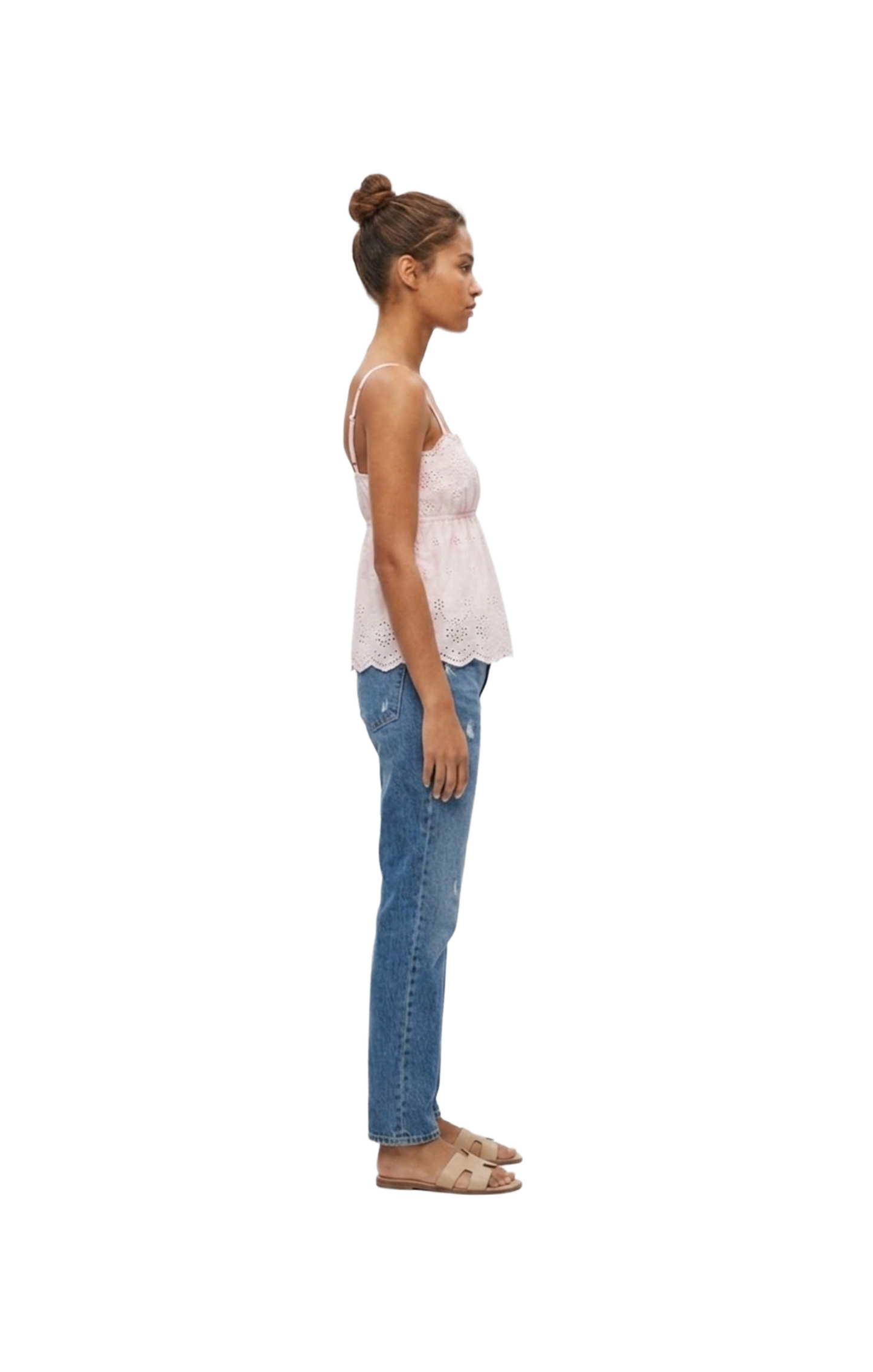 Blusa verde acanalada con amarre en pecho