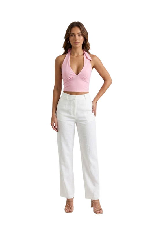 Halter rosa con amarre en cuello