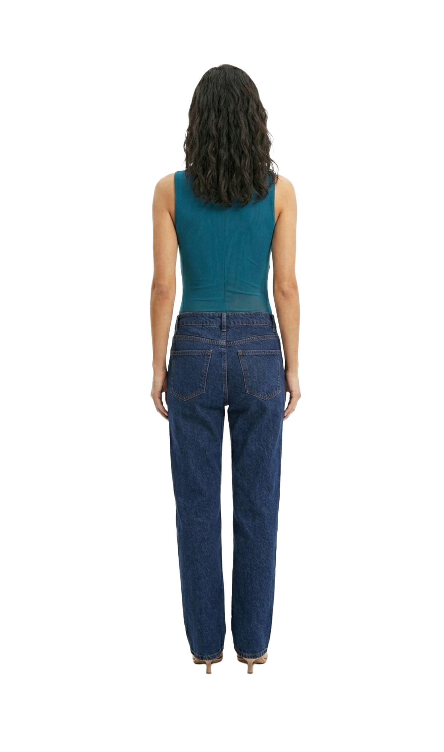 Pantiblusa acqua estilo mesh con plisado en pecho