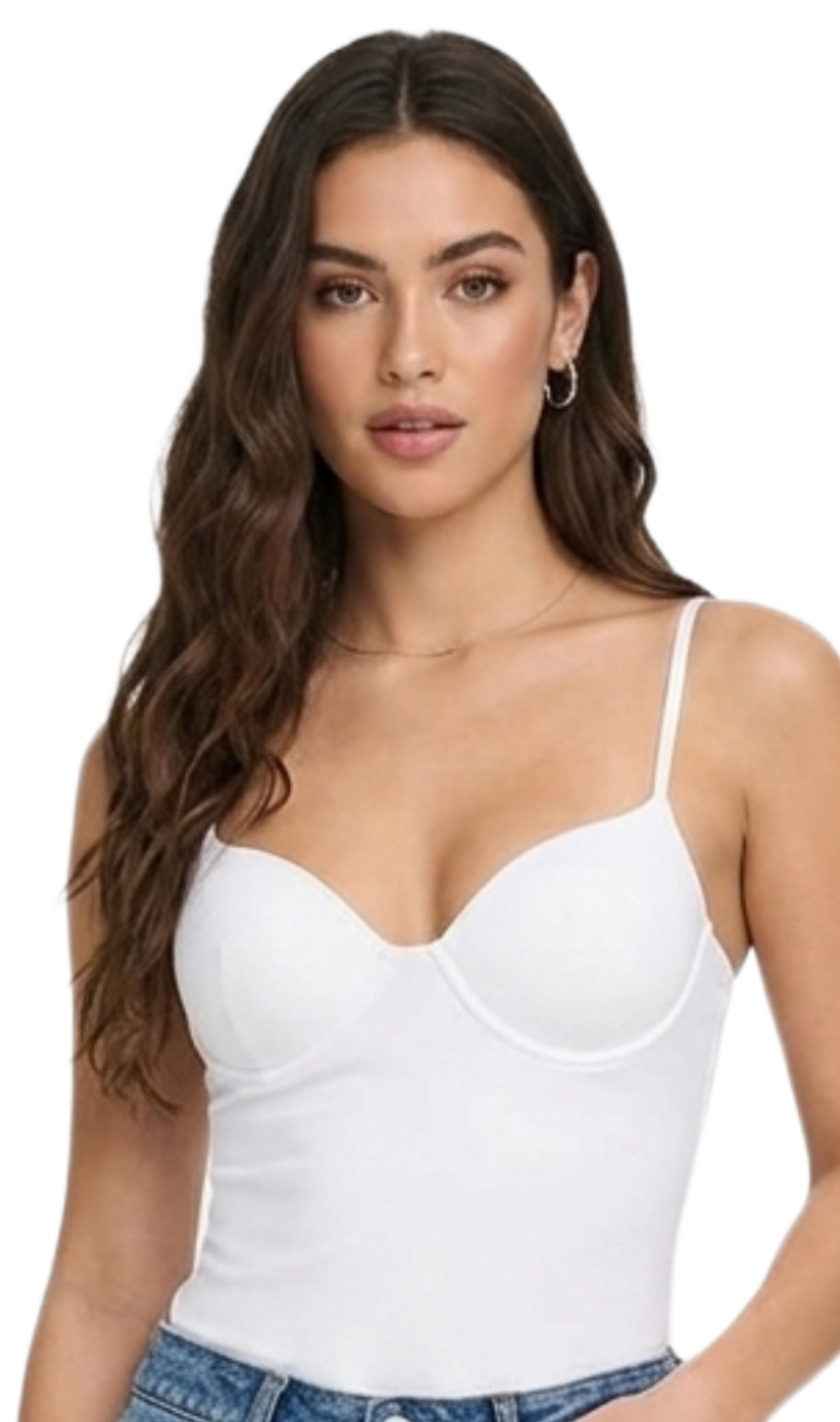 Blusa de tirantes con copas blanca