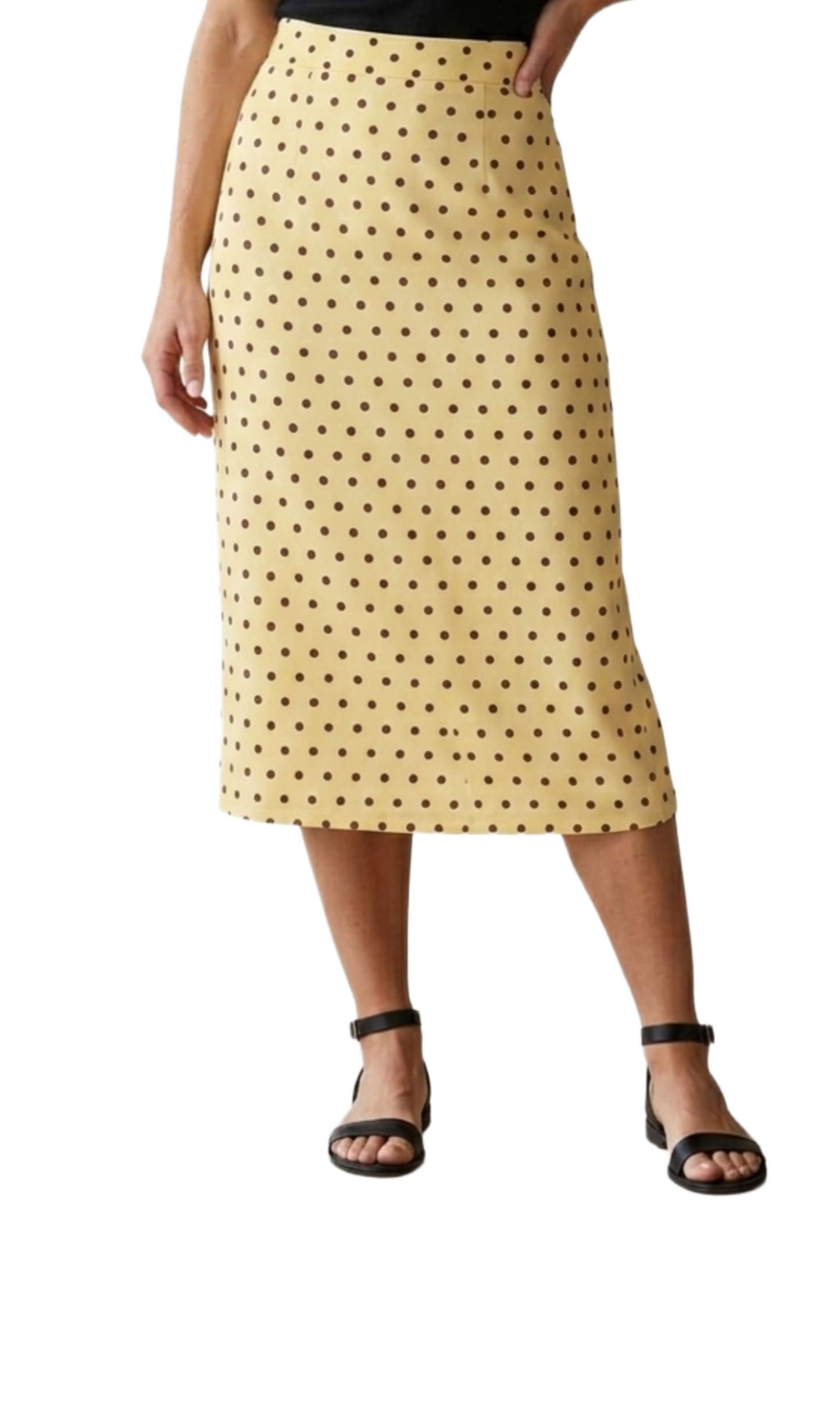 Falda amarilla de puntos semisatinada