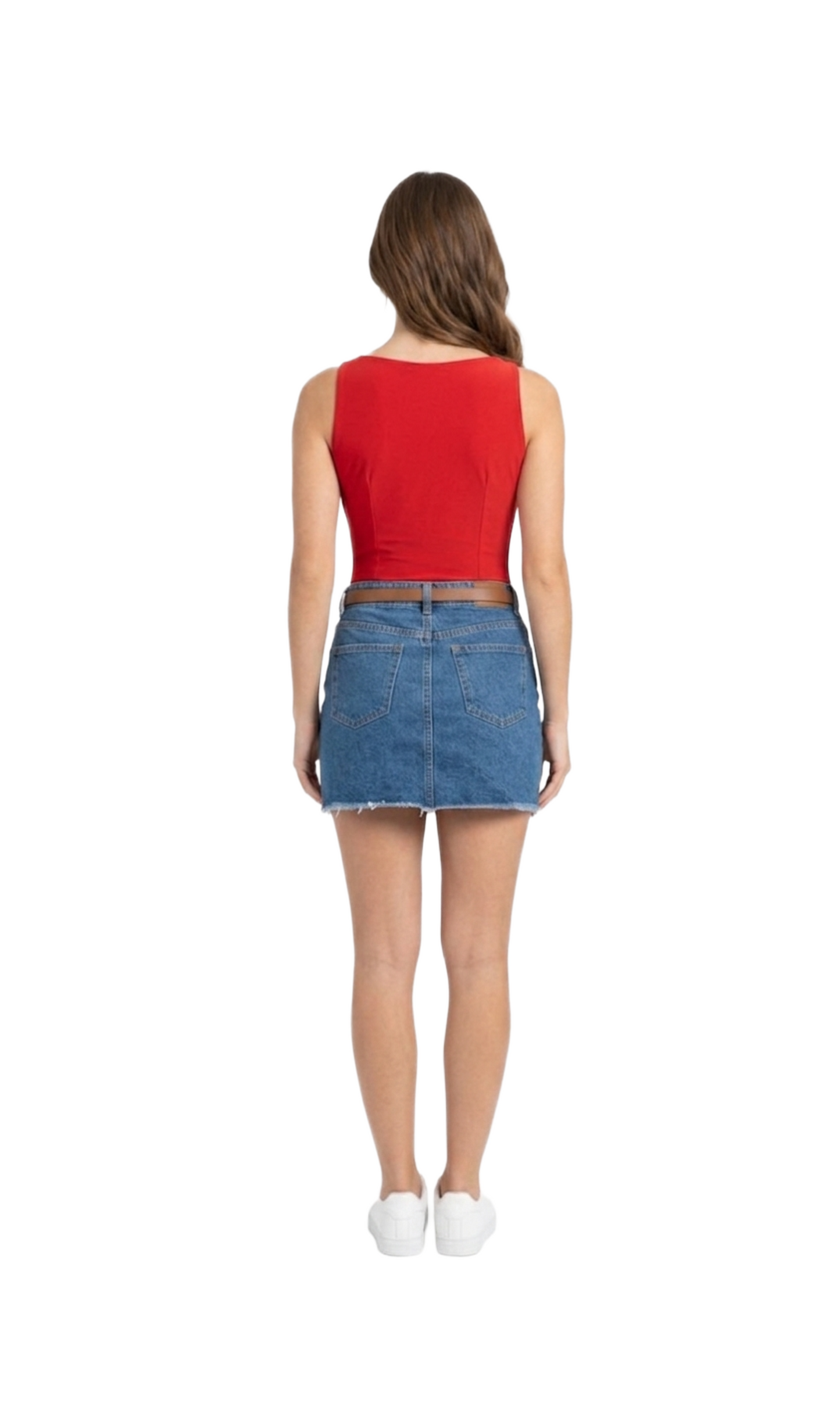 Pantiblusa roja con cuello holgado