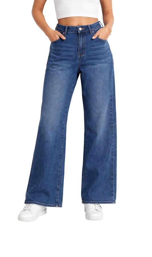 Pantalón tiro alto corte amplio