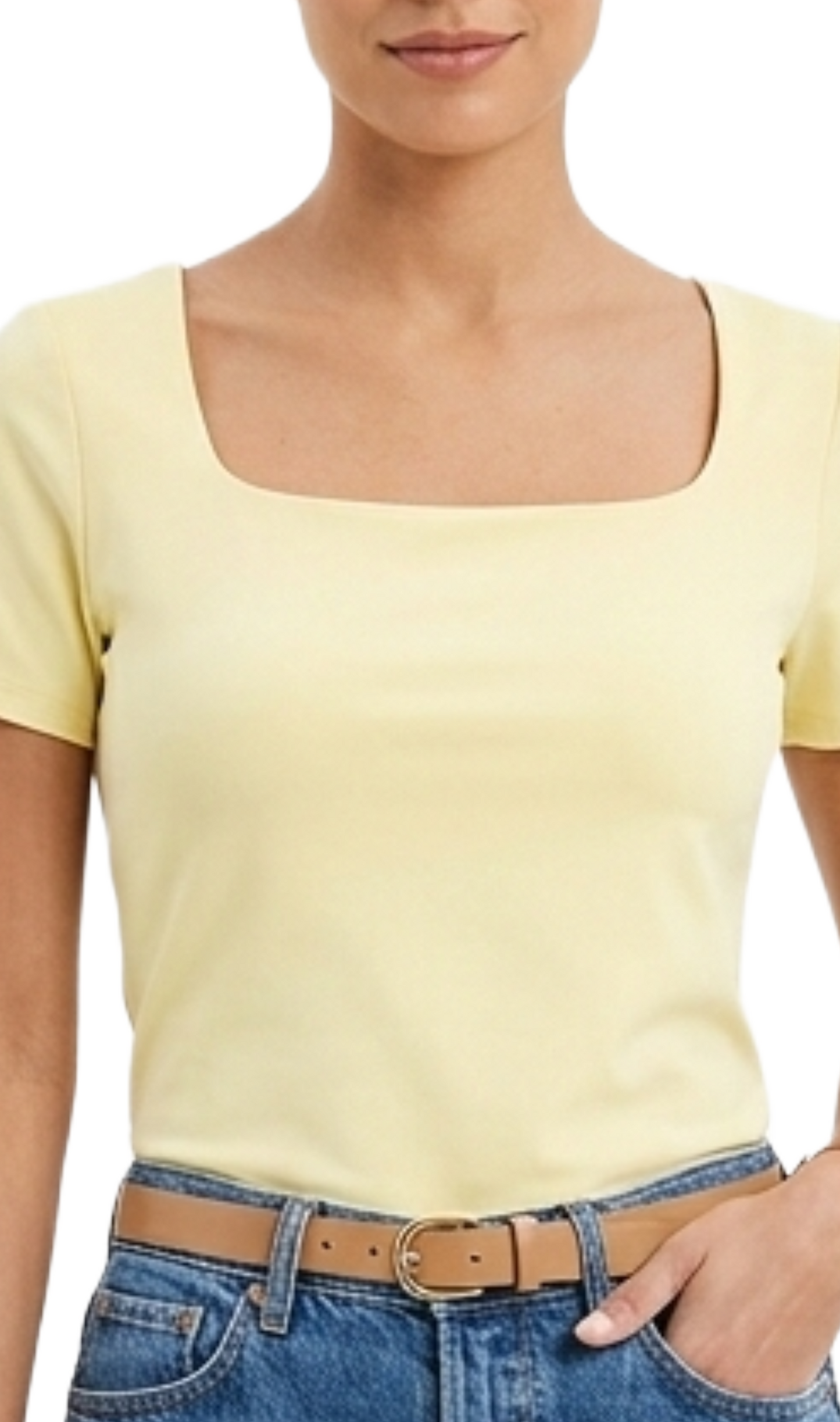 Crop top con cuello redondo