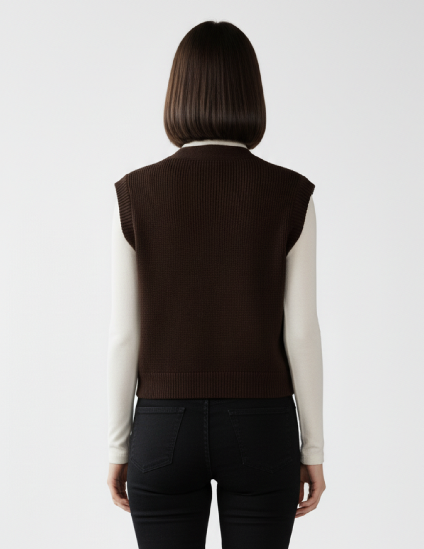 Chaleco cafe abotonado tipo suéter