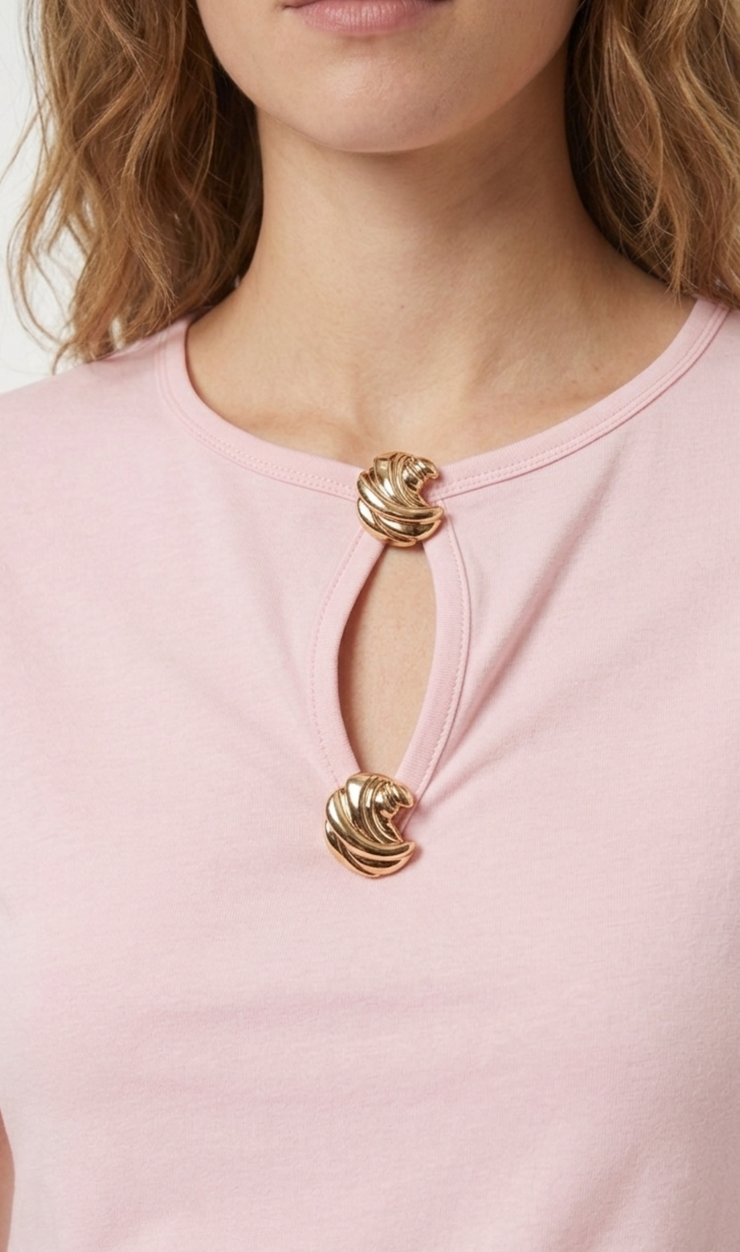 Crop top rosa cuello redondo