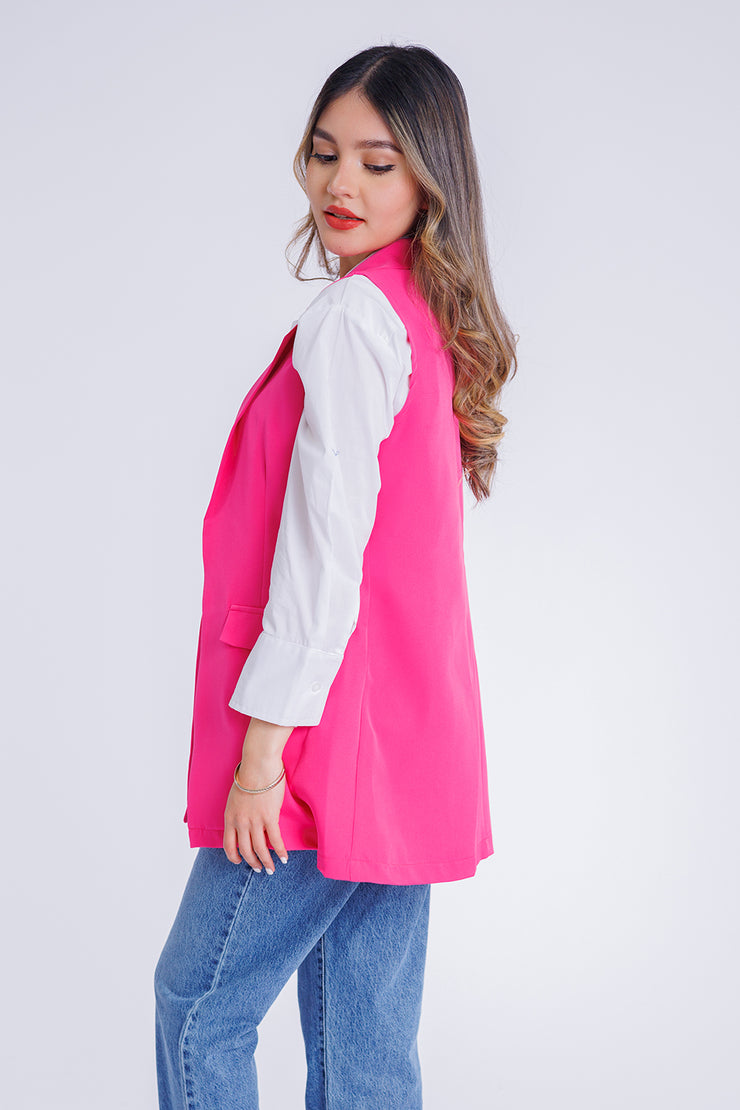 Chaleco liso con solapas