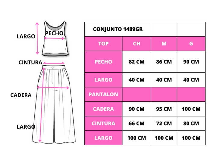 Conjunto de vestir de top y palazo